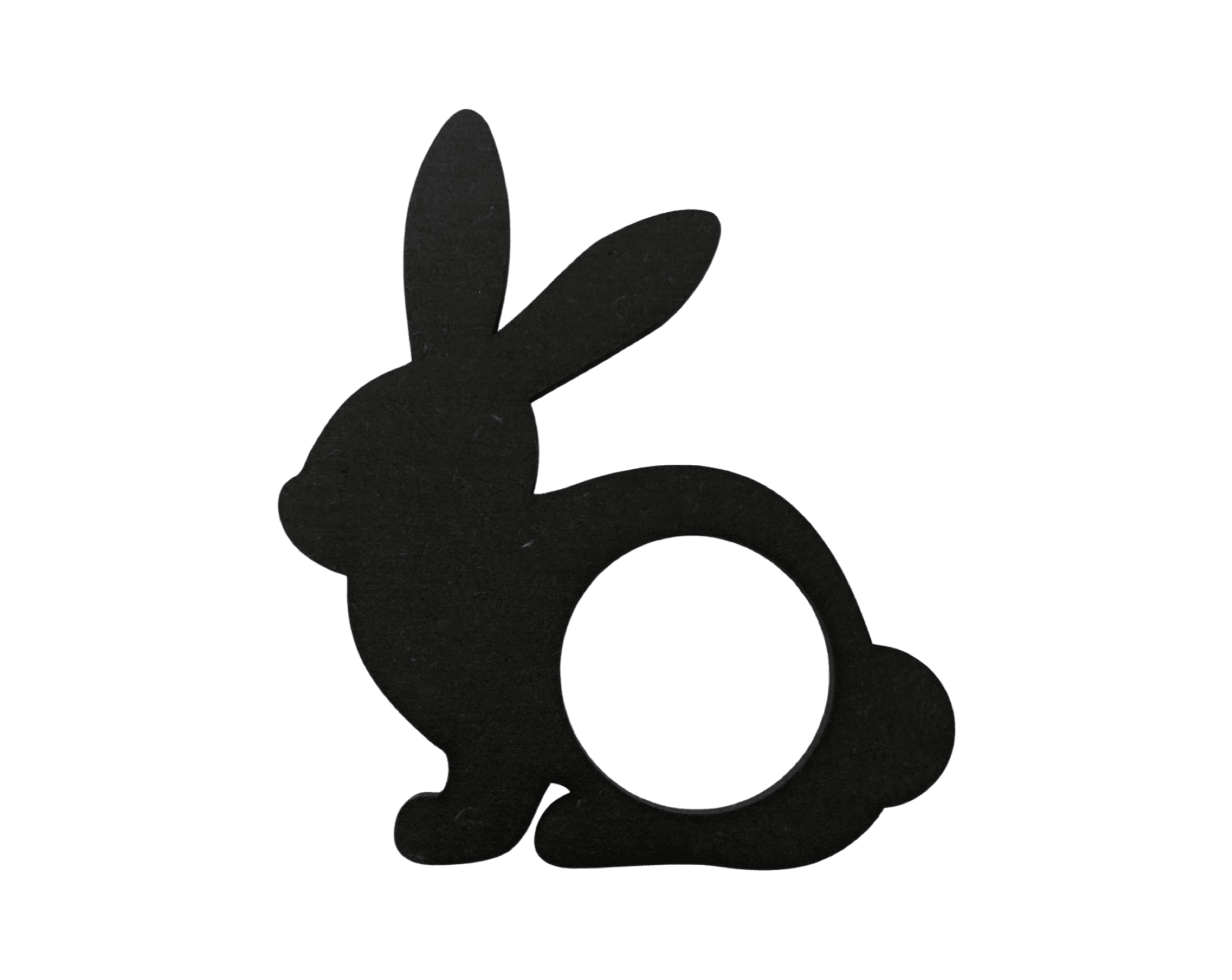 Schwarzer Serviettenring aus Holz | Hase | Skandi Style | Oster Deko - Roo's Gift Shop