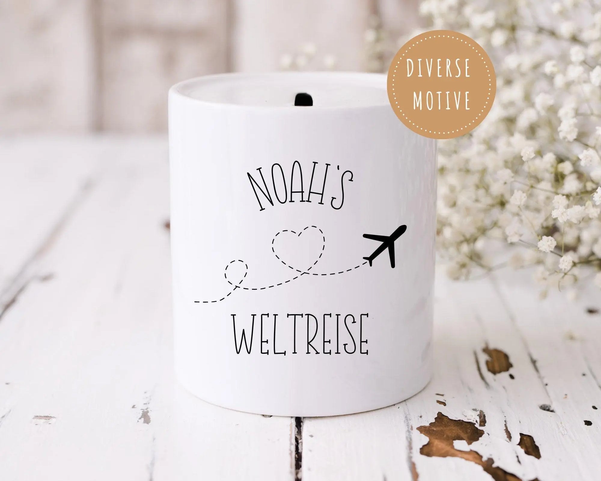 Spardose | personalisiert | Honeymoon Weltreise Backpacker - Roo's Gift Shop