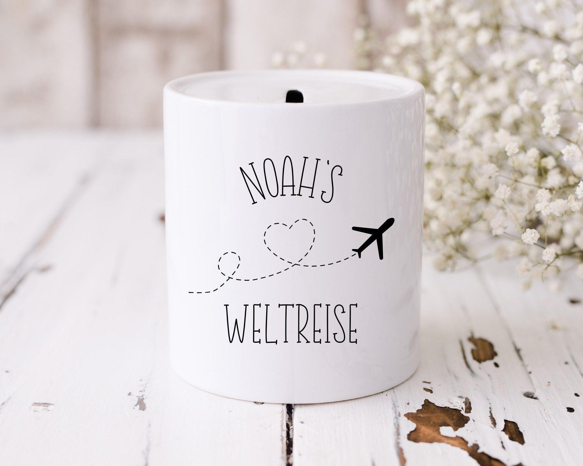 Spardose | personalisiert | Honeymoon Weltreise Backpacker - Roo's Gift Shop