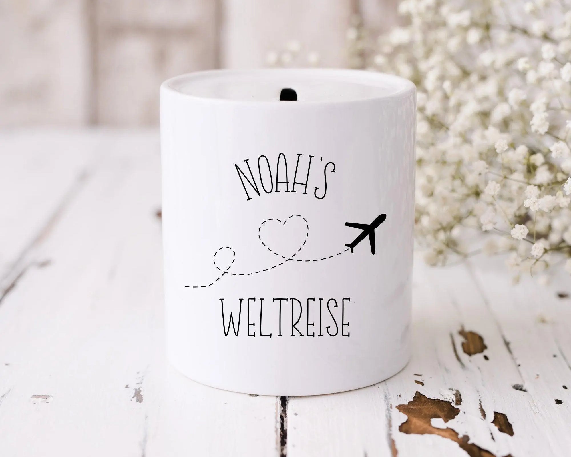 Spardose | personalisiert | Honeymoon Weltreise Backpacker - Roo's Gift Shop