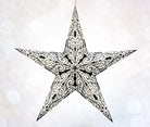 Stern | Papier | Weihnachtsdeko | Fensterdeko | schwarz silber Glitzer - Roo's Gift Shop