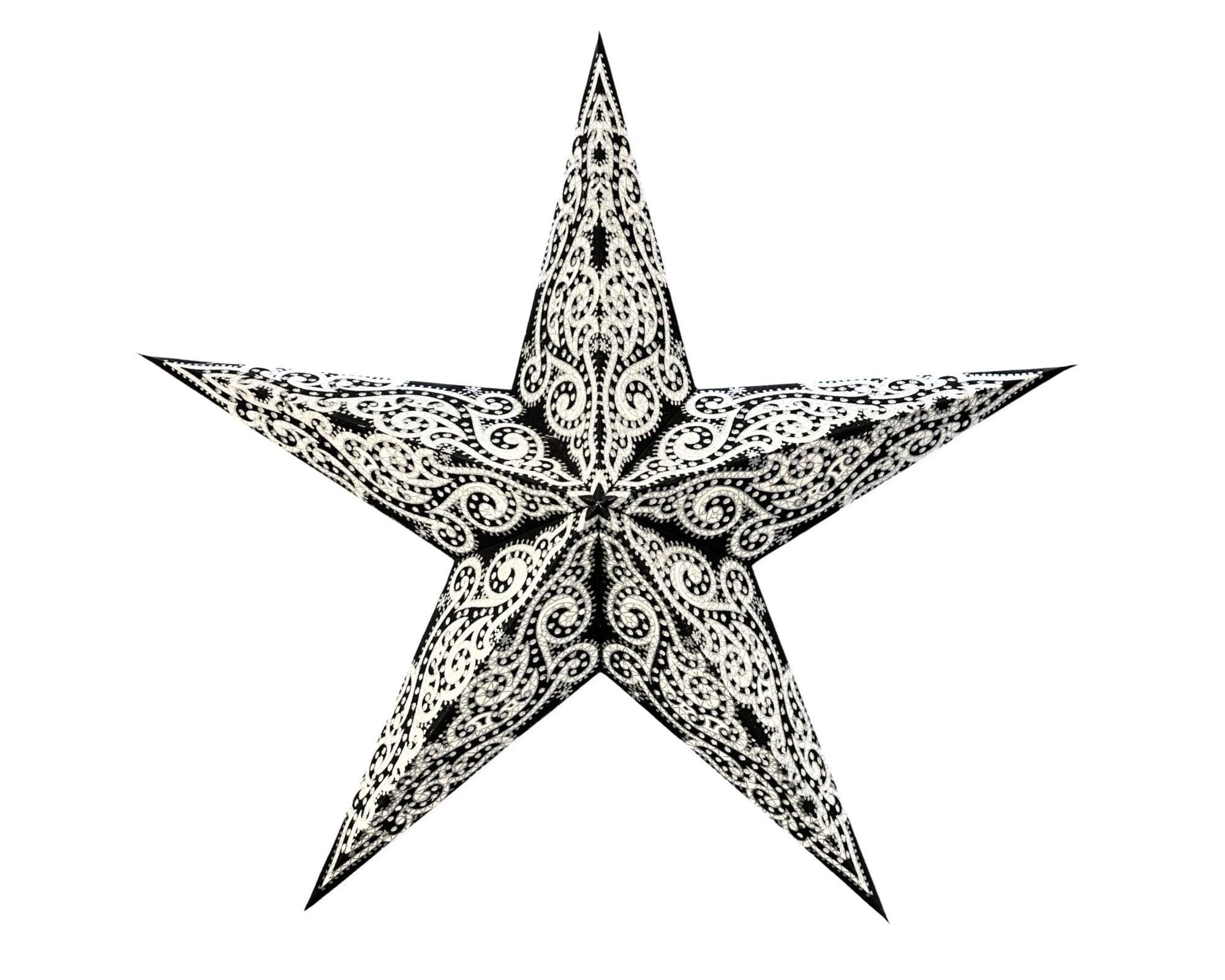 Stern | Papier | Weihnachtsdeko | Fensterdeko | schwarz silber Glitzer - Roo's Gift Shop