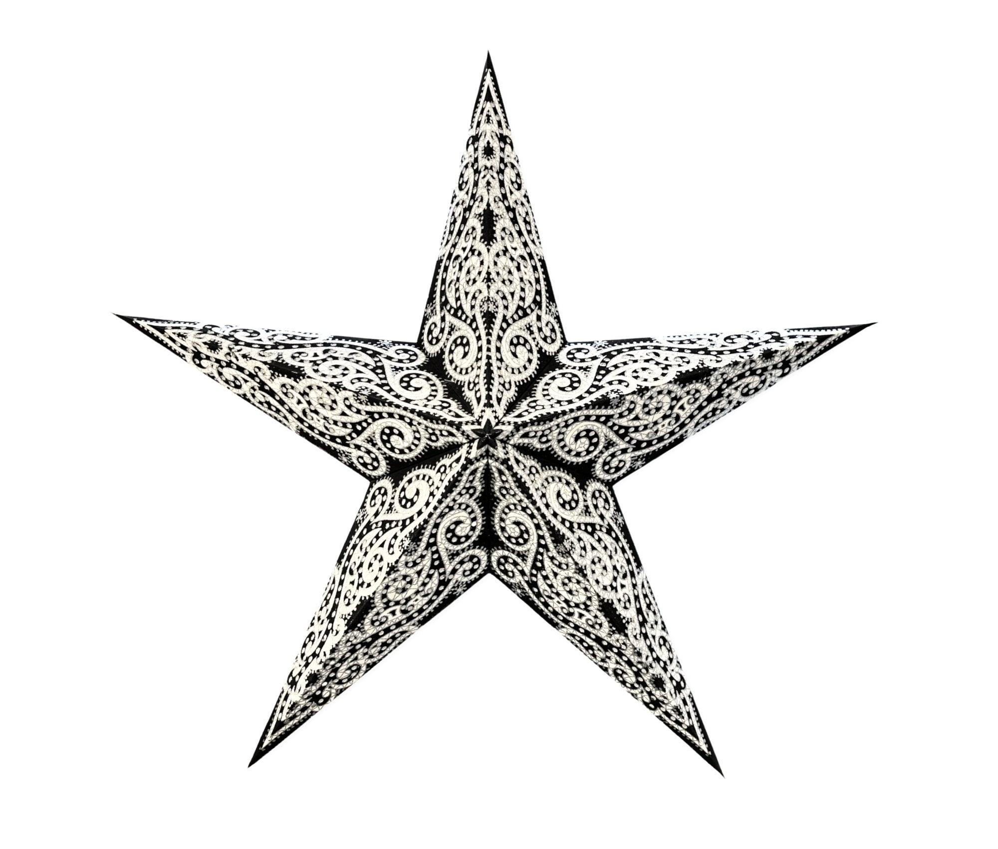 Stern | Papier | Weihnachtsdeko | Fensterdeko | schwarz silber Glitzer - Roo's Gift Shop