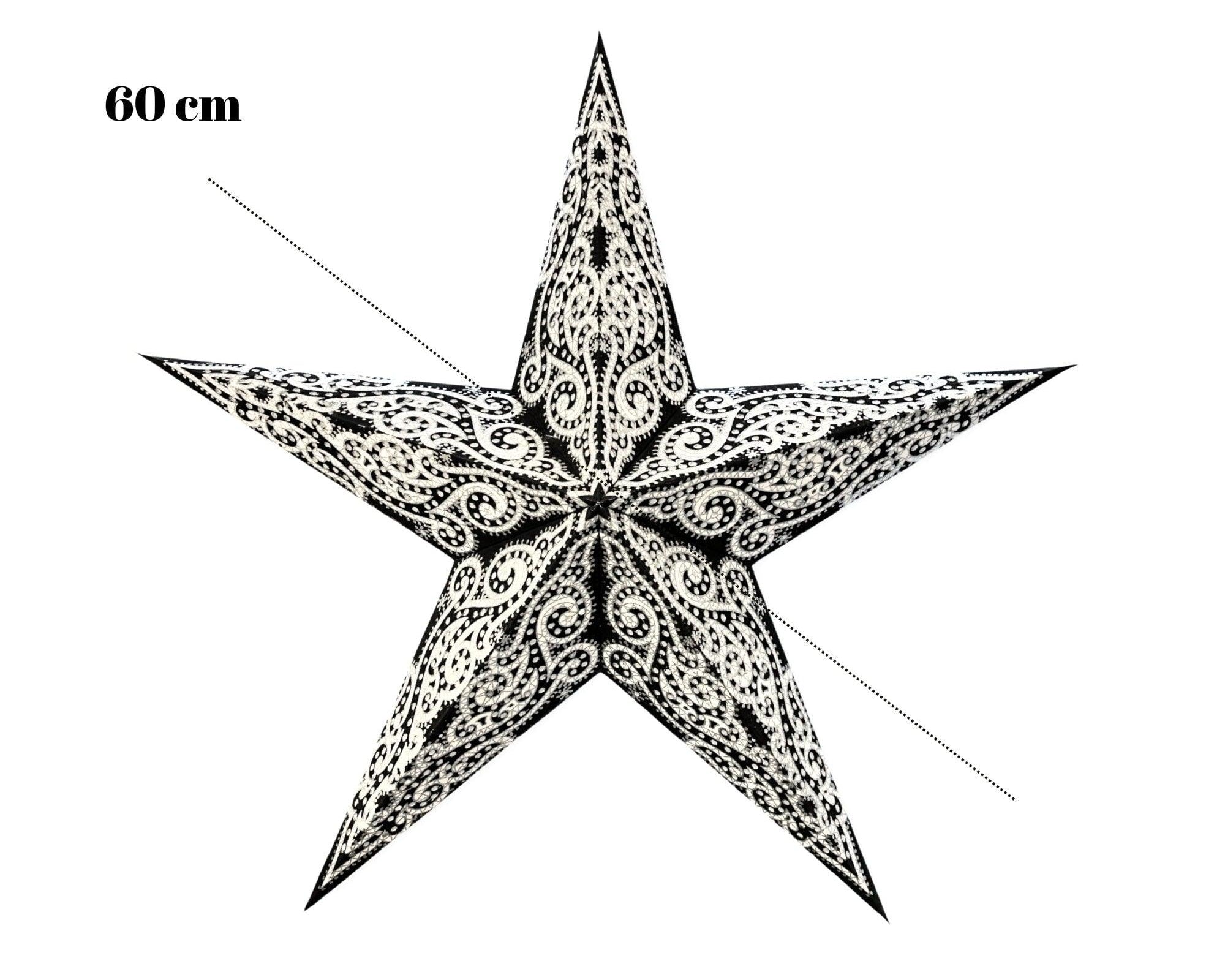 Stern | Papier | Weihnachtsdeko | Fensterdeko | schwarz silber Glitzer - Roo's Gift Shop