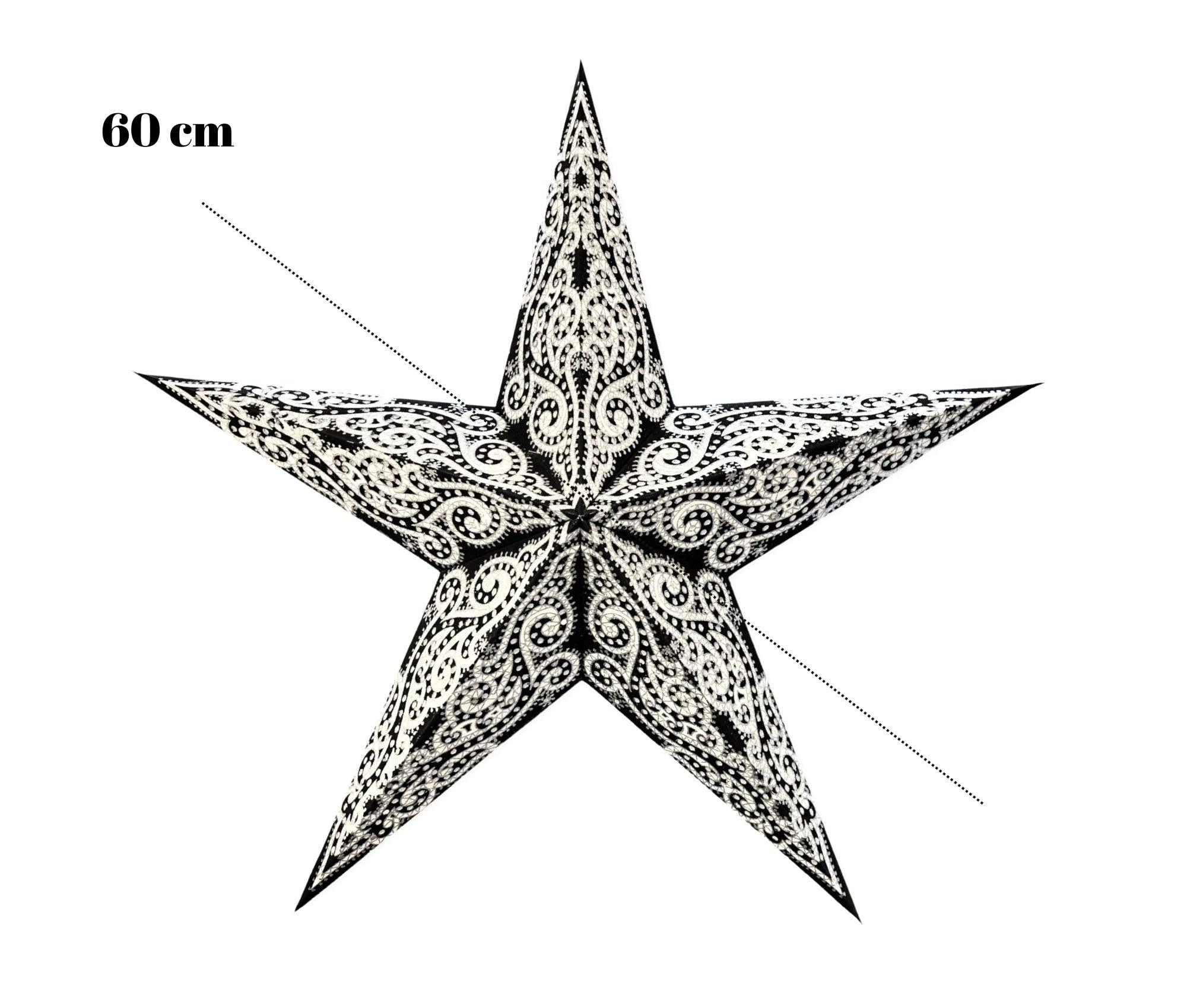 Stern | Papier | Weihnachtsdeko | Fensterdeko | schwarz silber Glitzer - Roo's Gift Shop