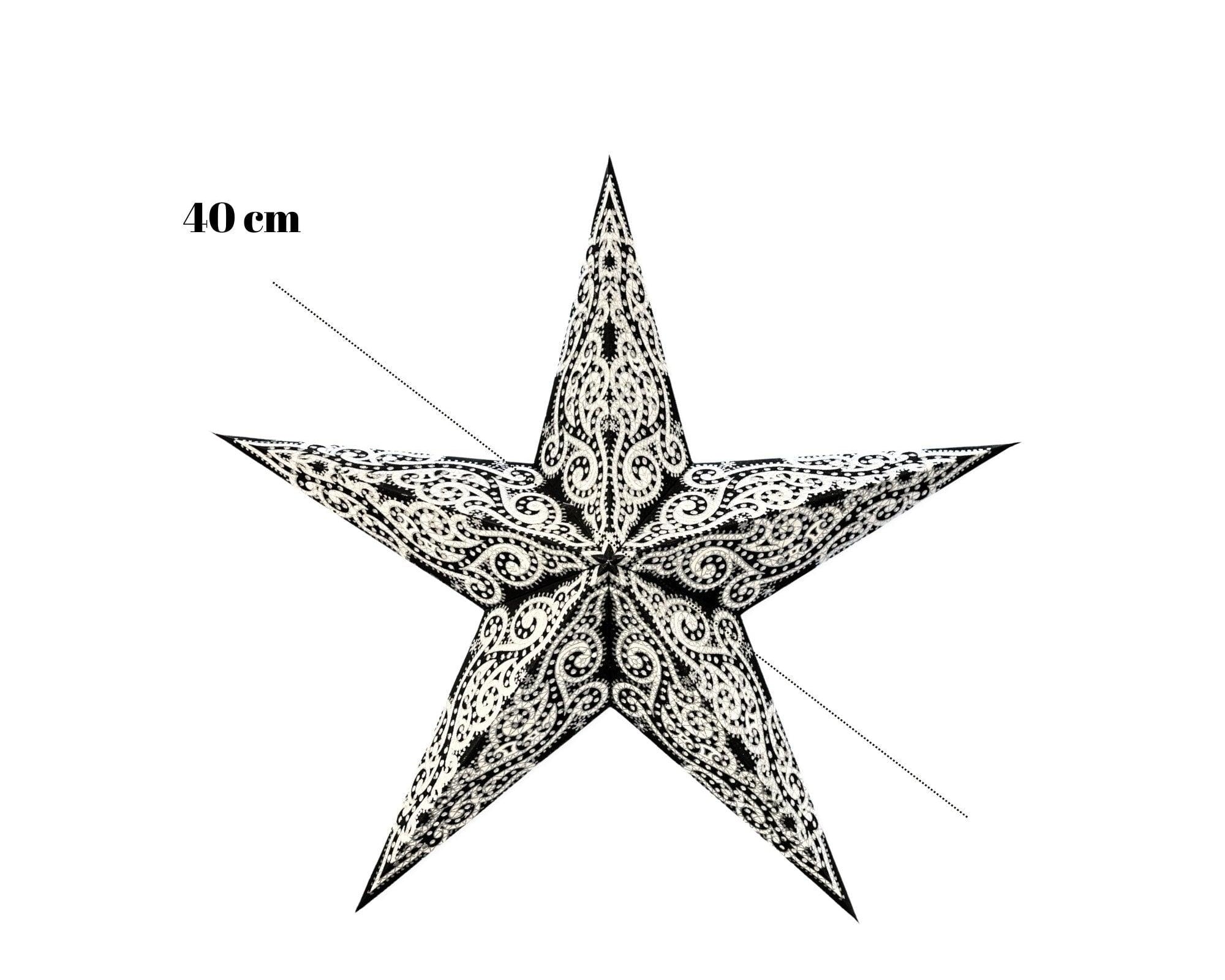 Stern | Papier | Weihnachtsdeko | Fensterdeko | schwarz silber Glitzer - Roo's Gift Shop