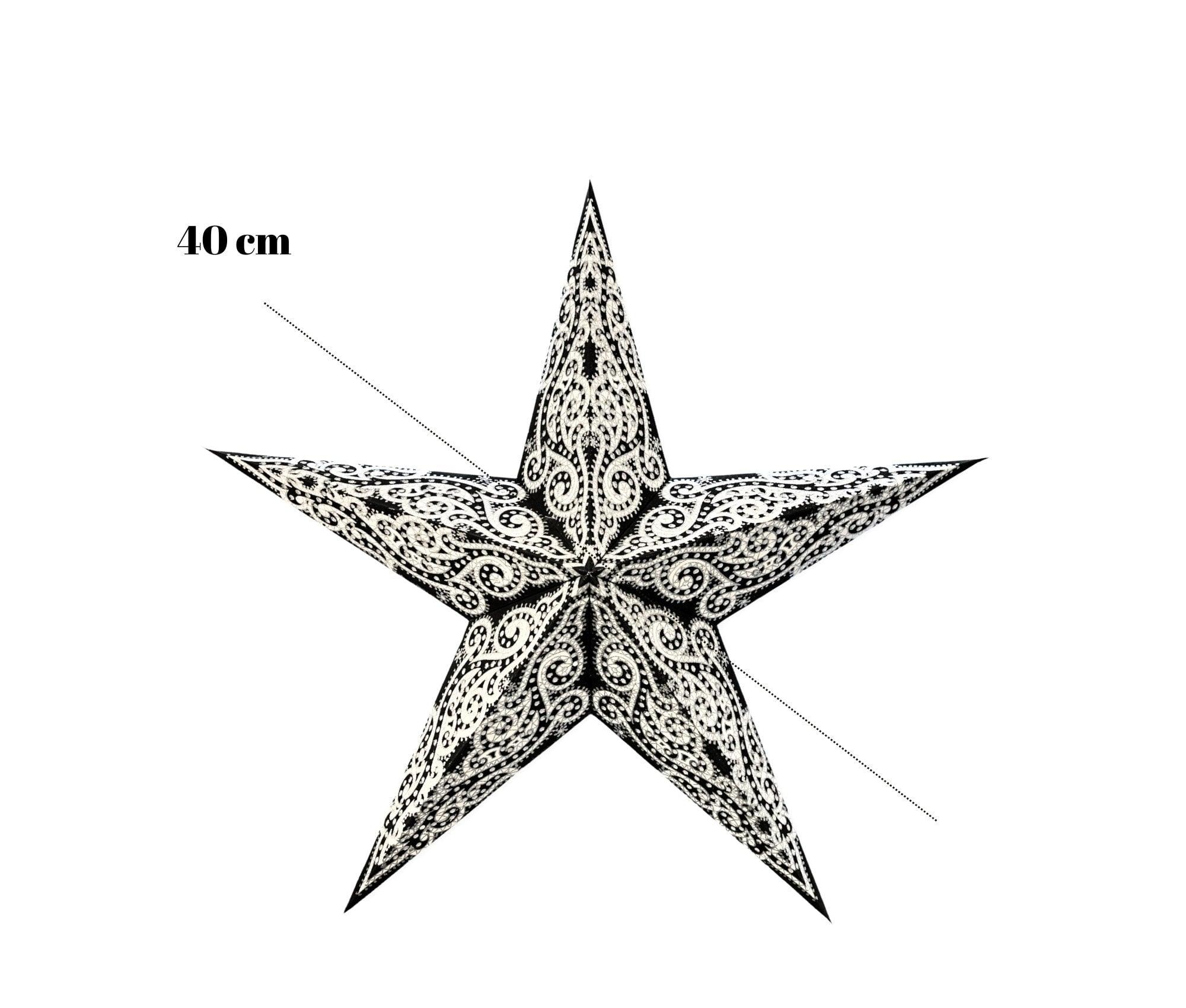 Stern | Papier | Weihnachtsdeko | Fensterdeko | schwarz silber Glitzer - Roo's Gift Shop