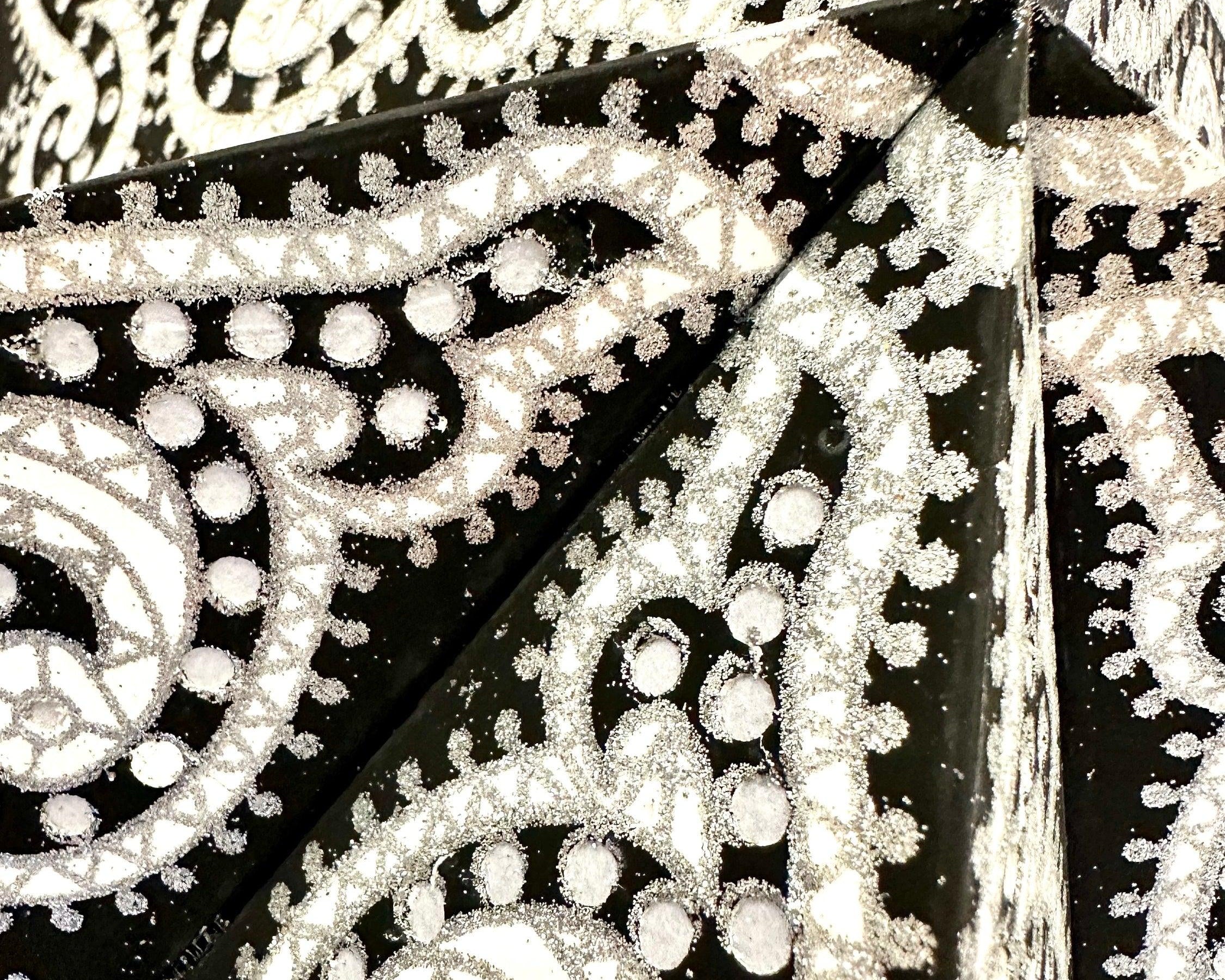 Stern | Papier | Weihnachtsdeko | Fensterdeko | schwarz silber Glitzer - Roo's Gift Shop