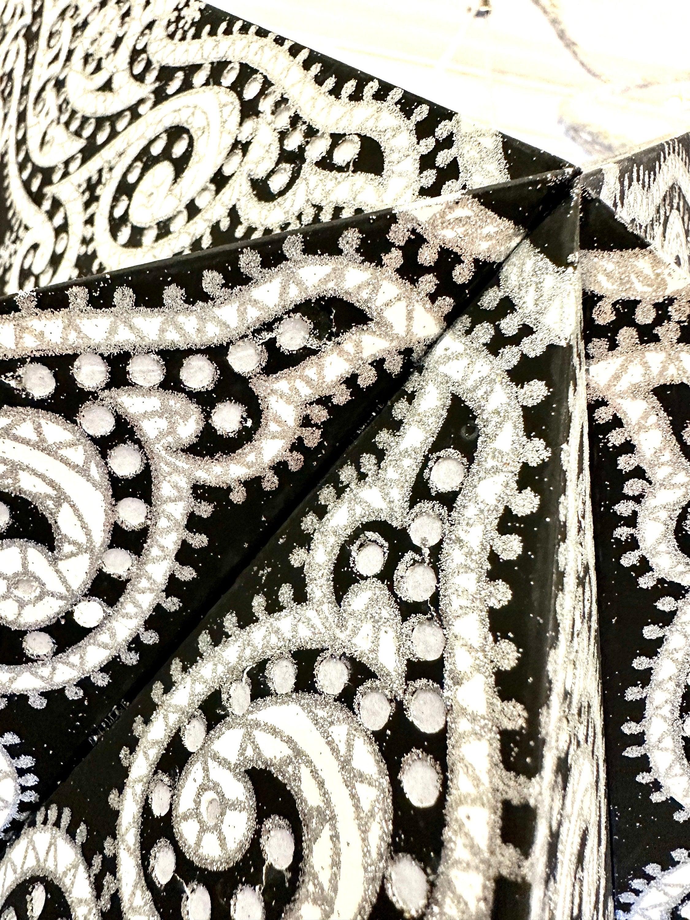 Stern | Papier | Weihnachtsdeko | Fensterdeko | schwarz silber Glitzer - Roo's Gift Shop