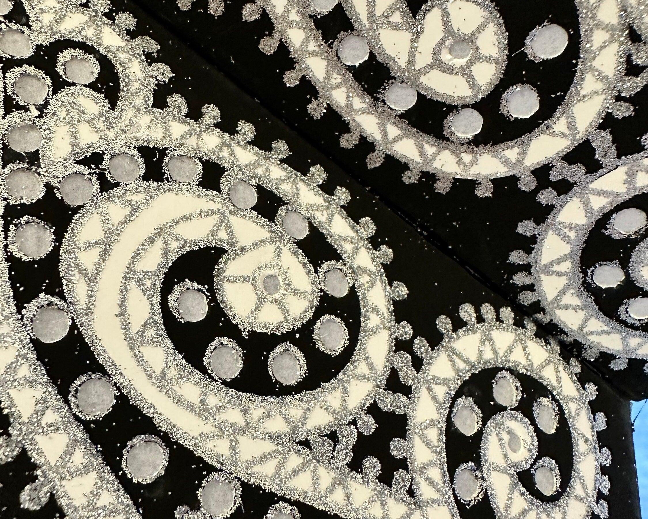 Stern | Papier | Weihnachtsdeko | Fensterdeko | schwarz silber Glitzer - Roo's Gift Shop