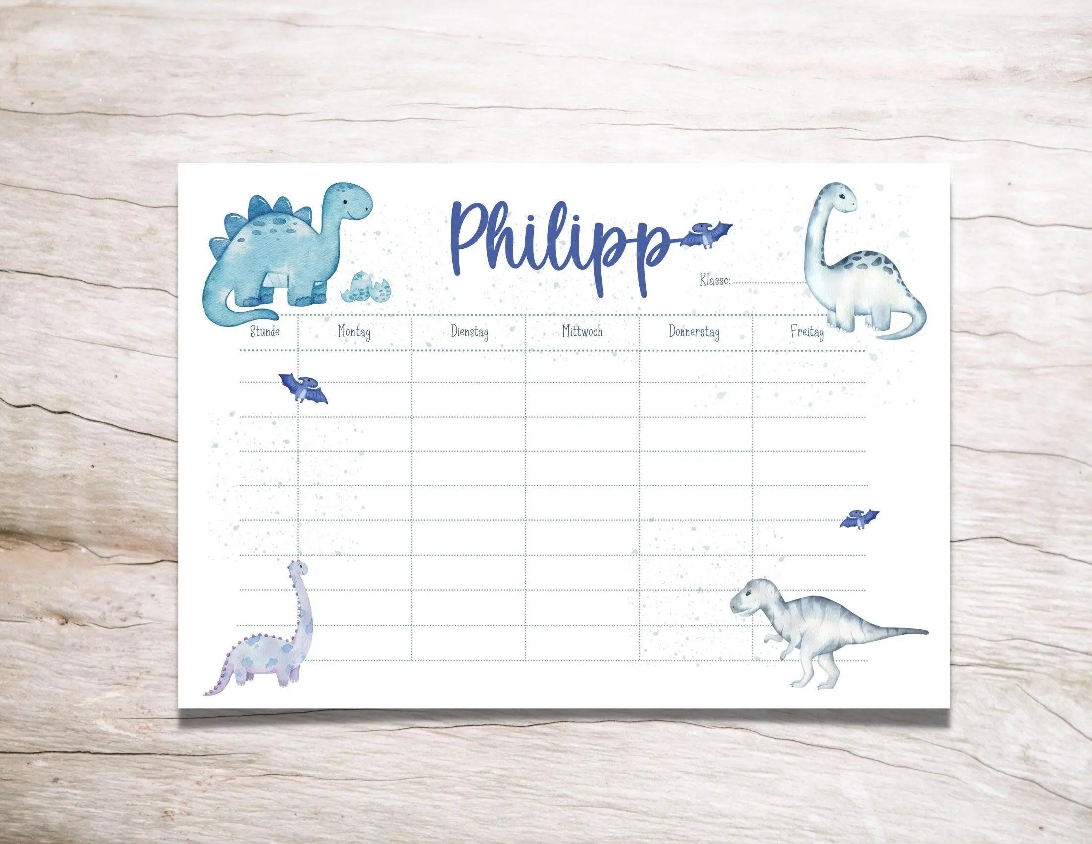 Stundenplan | personalisiert | Dinosaurier Dinos - Roo's Gift Shop