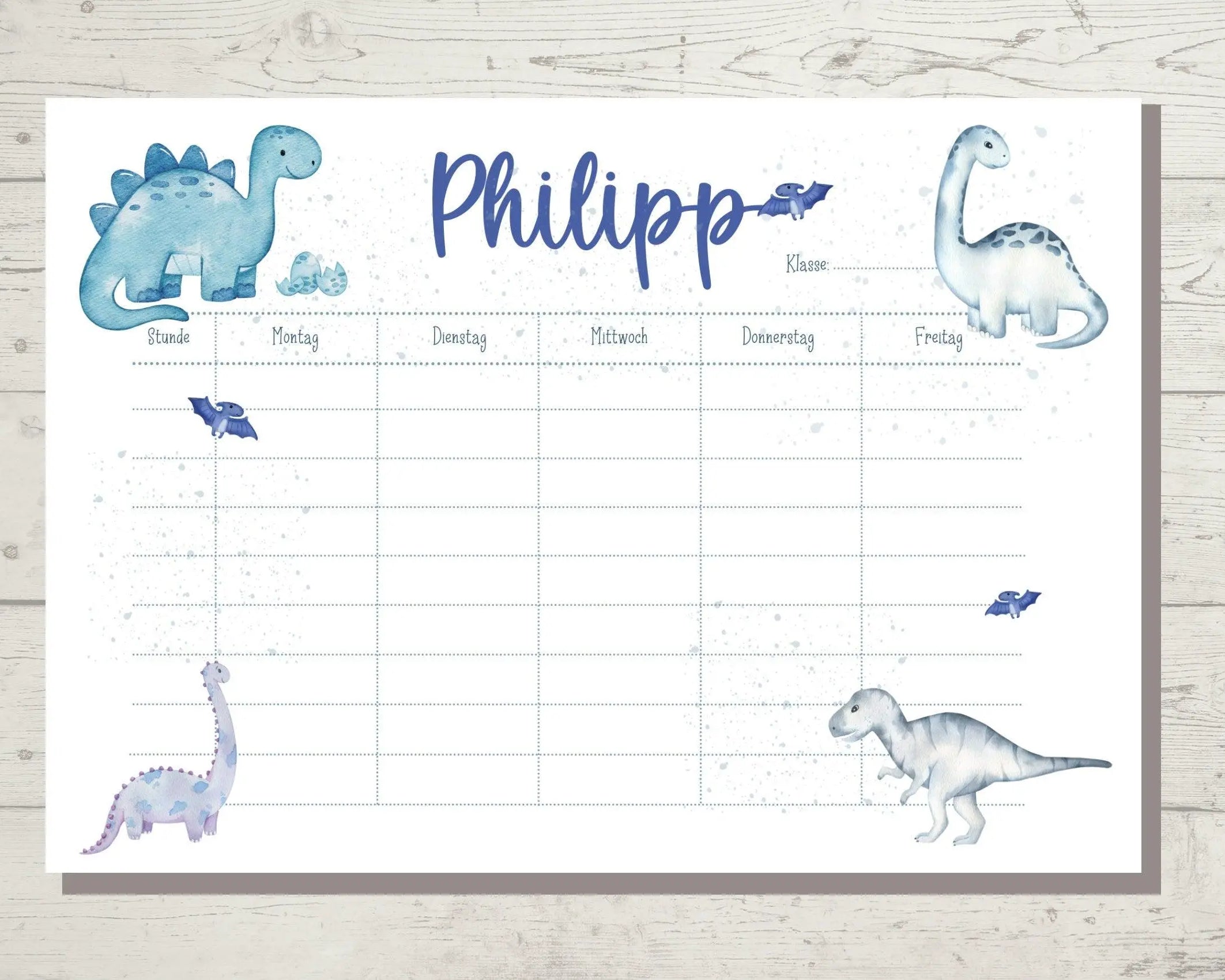 Stundenplan | personalisiert | Dinosaurier Dinos - Roo's Gift Shop