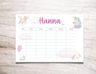 Stundenplan | personalisiert | Einhorn rosa - Roo's Gift Shop