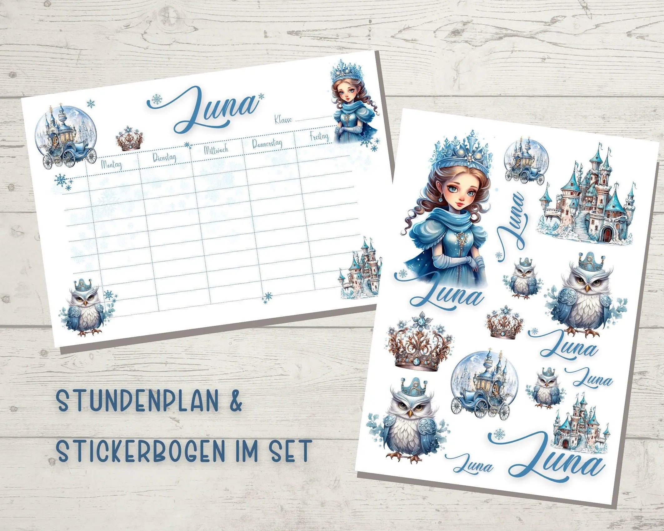 Stundenplan | personalisiert | Eisprinzessin - Roo's Gift Shop