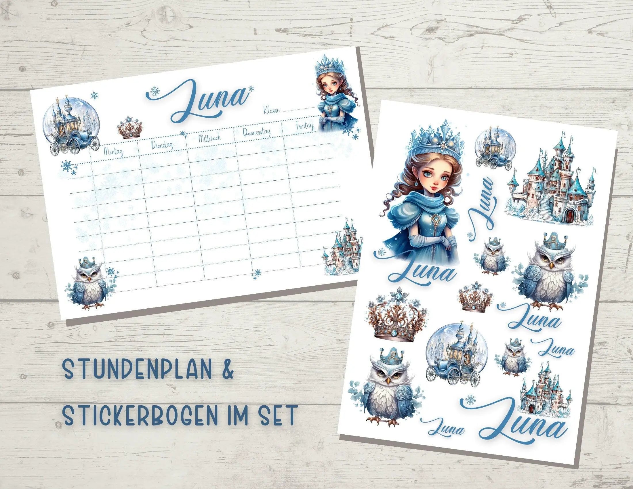 Stundenplan | personalisiert | Eisprinzessin - Roo's Gift Shop