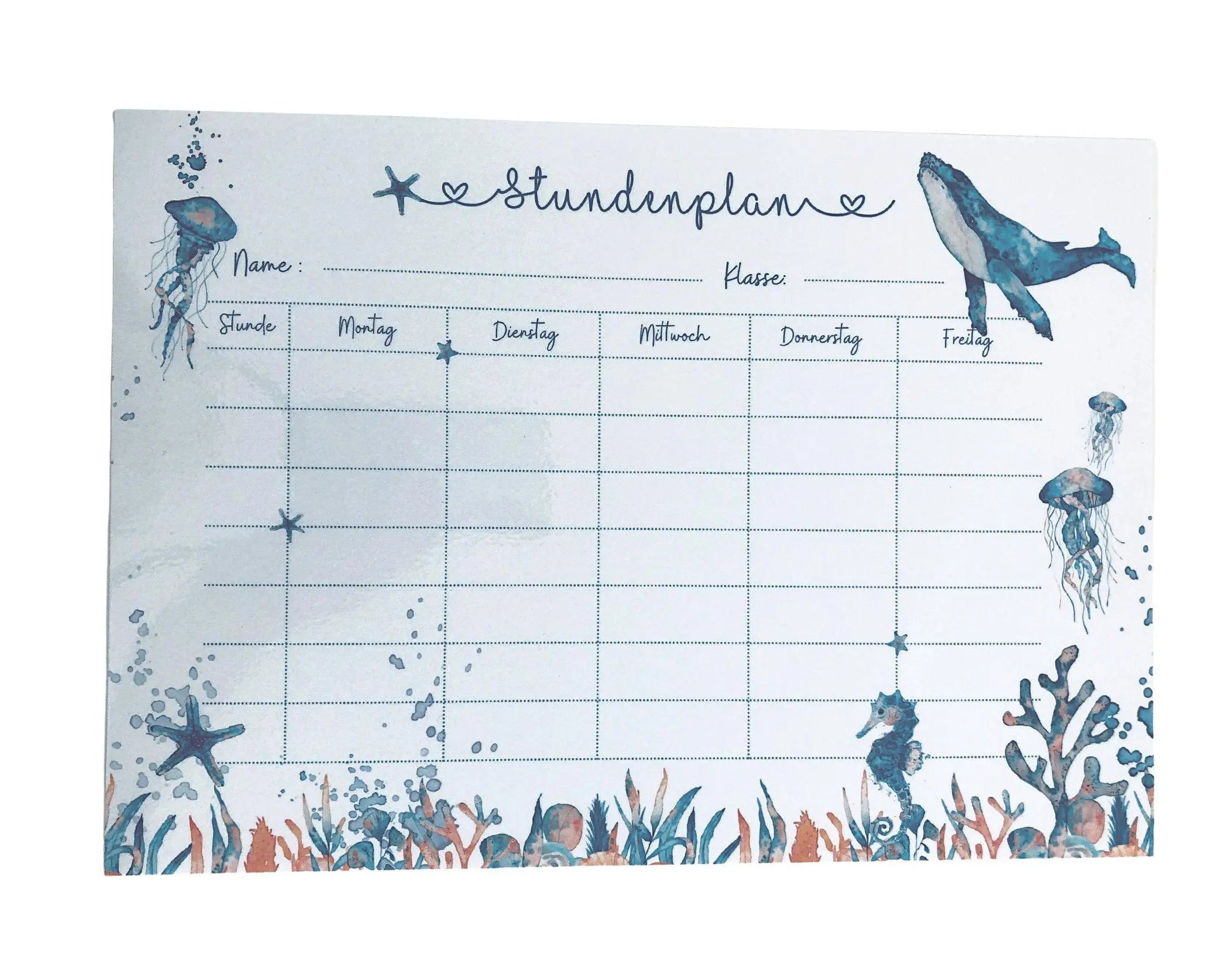Stundenplan | personalisiert | Meerestiere - Roo's Gift Shop
