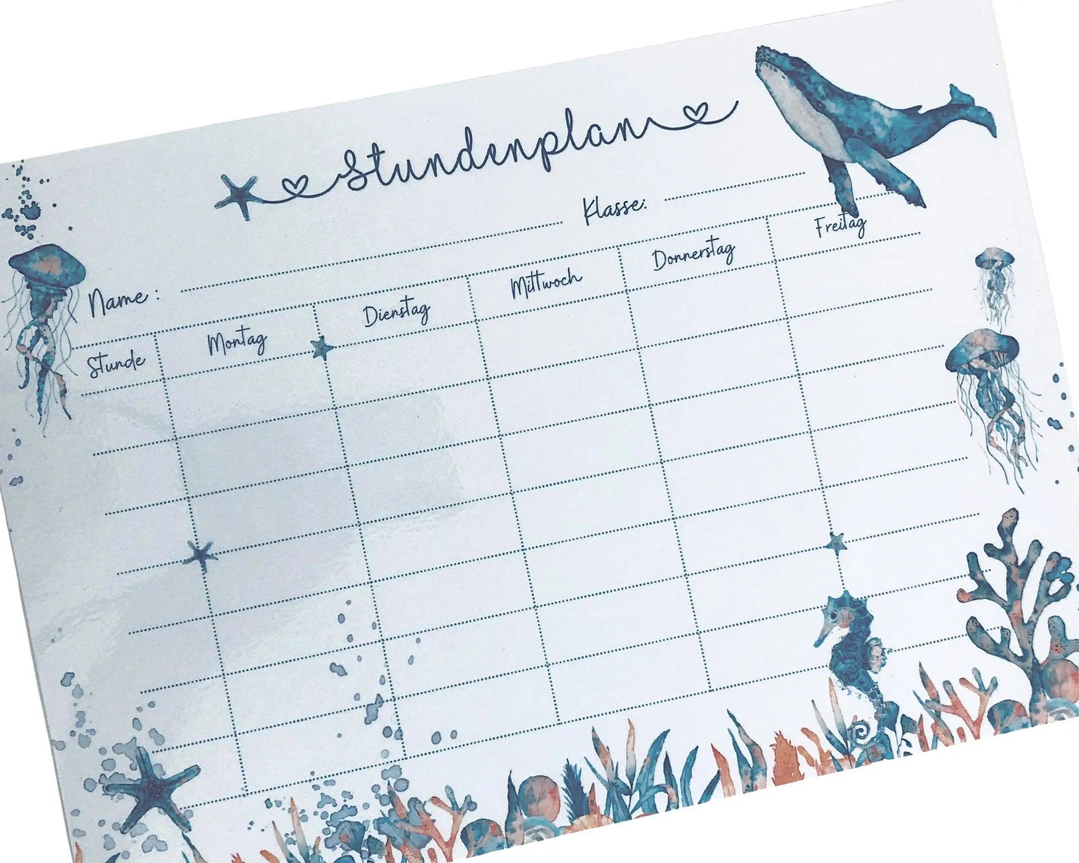Stundenplan | personalisiert | Meerestiere - Roo's Gift Shop