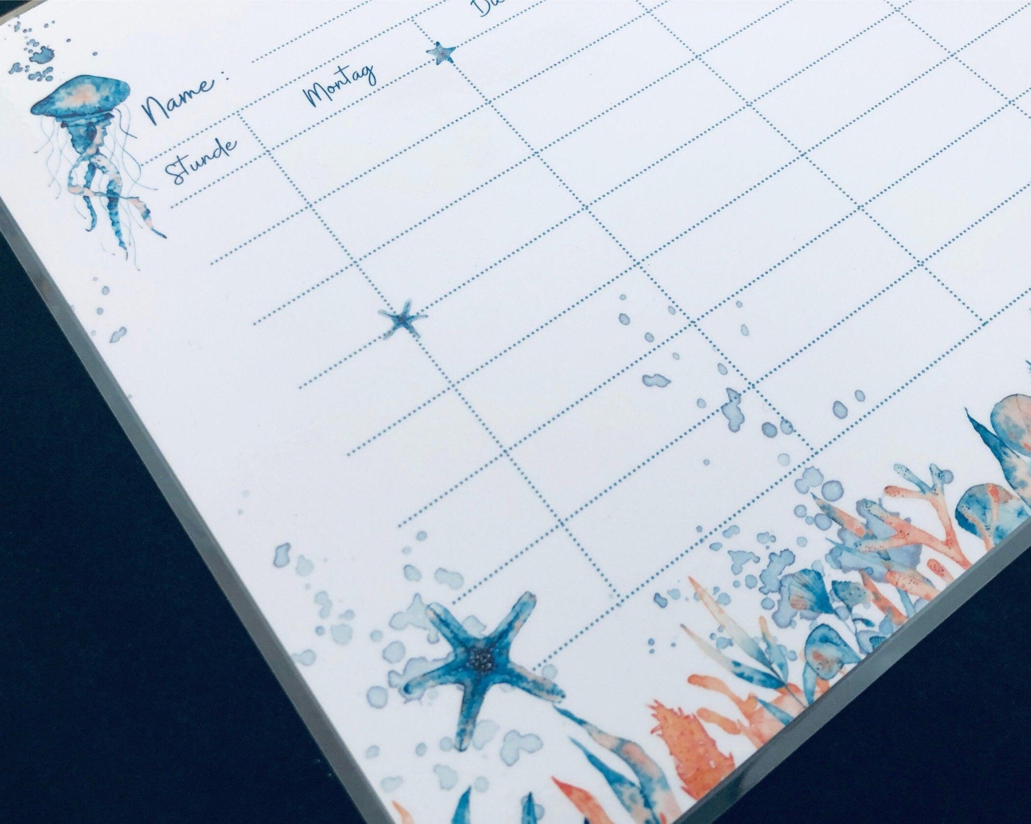 Stundenplan | personalisiert | Meerestiere - Roo's Gift Shop