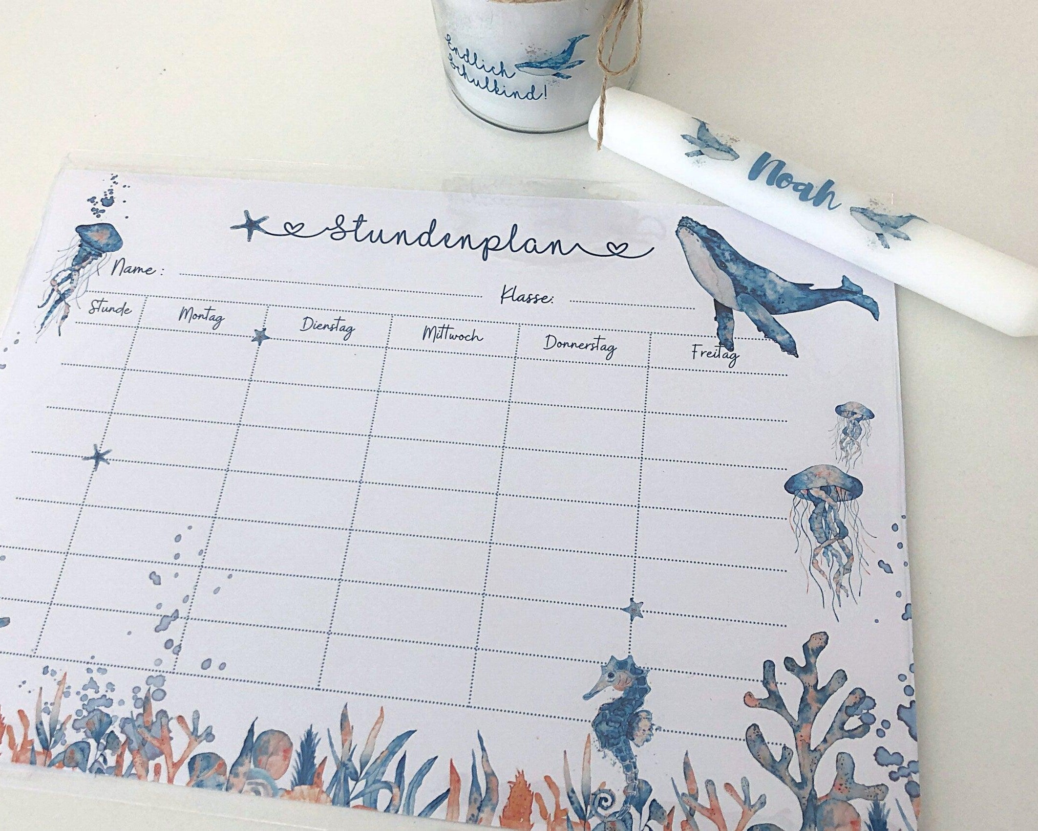 Stundenplan | personalisiert | Meerestiere - Roo's Gift Shop