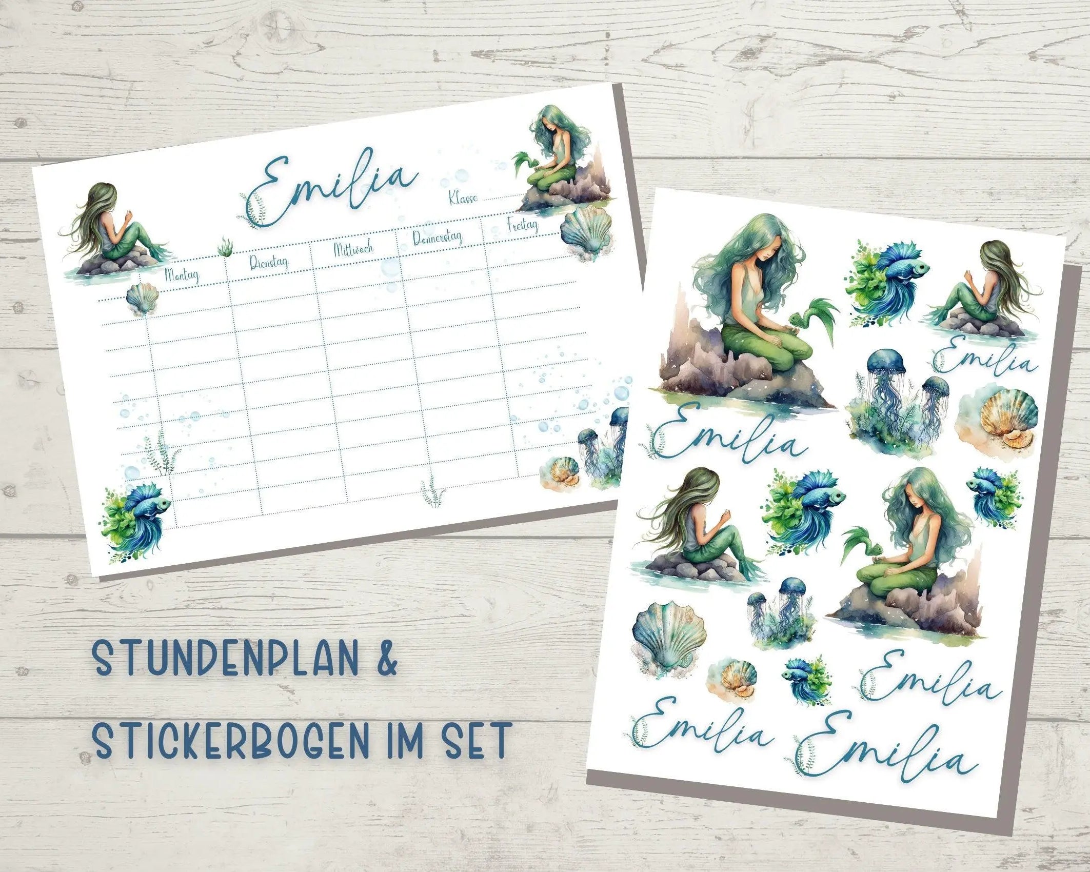 Stundenplan | personalisiert | Meerjungfrau - Roo's Gift Shop