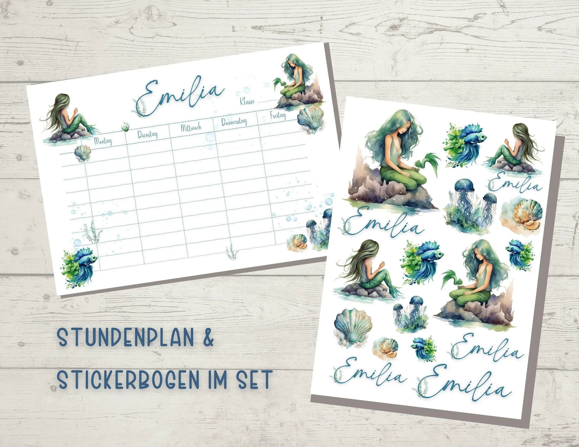Stundenplan | personalisiert | Meerjungfrau - Roo's Gift Shop