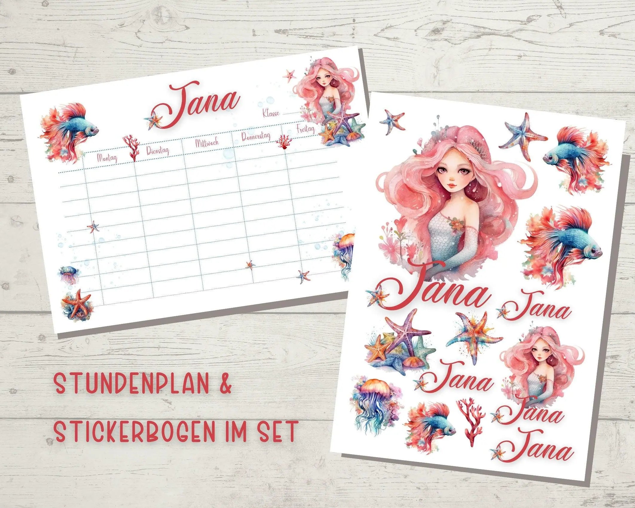Stundenplan | personalisiert | Meerjungfrau - Roo's Gift Shop
