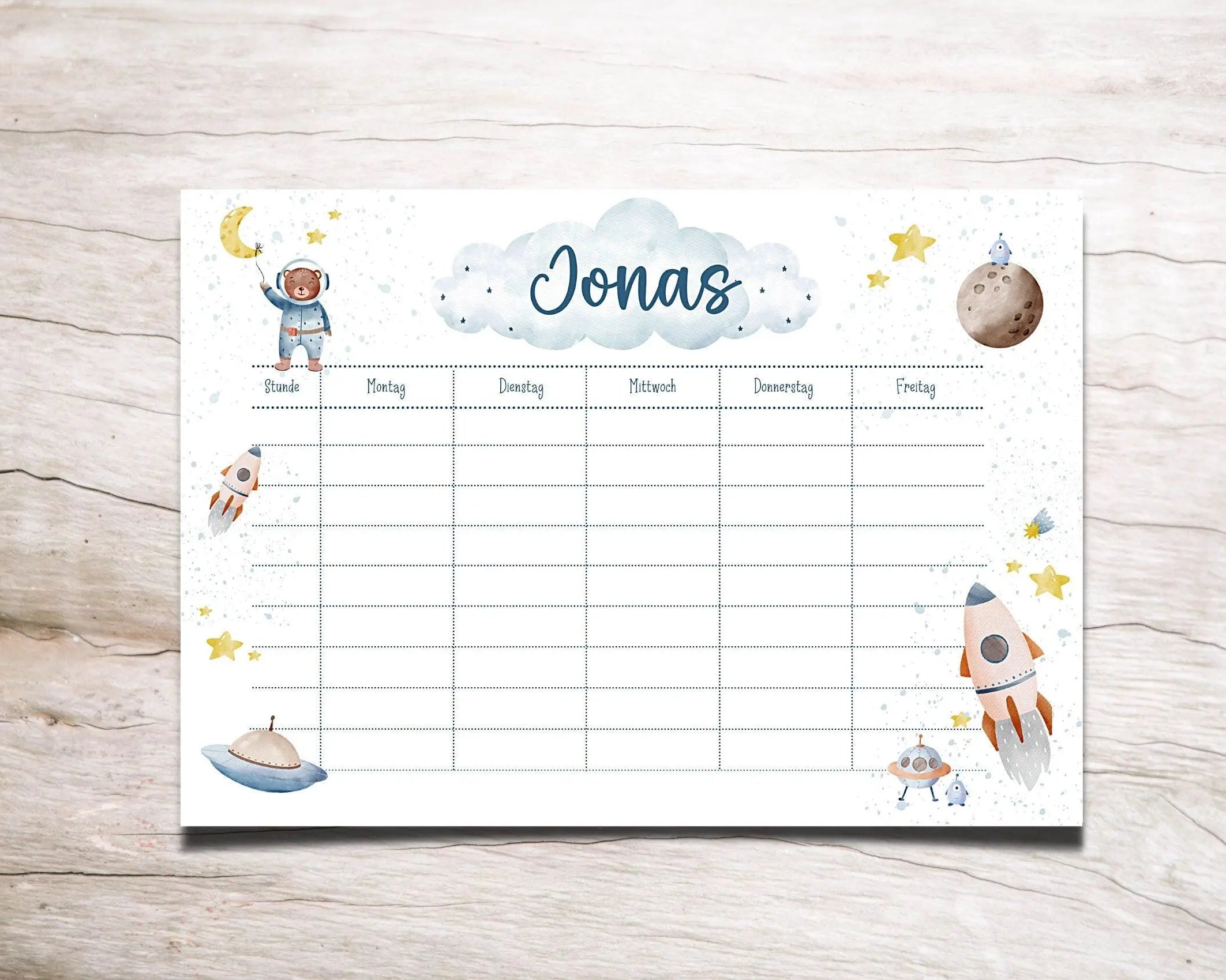 Stundenplan | personalisiert | Weltall | Astronauten - Roo's Gift Shop