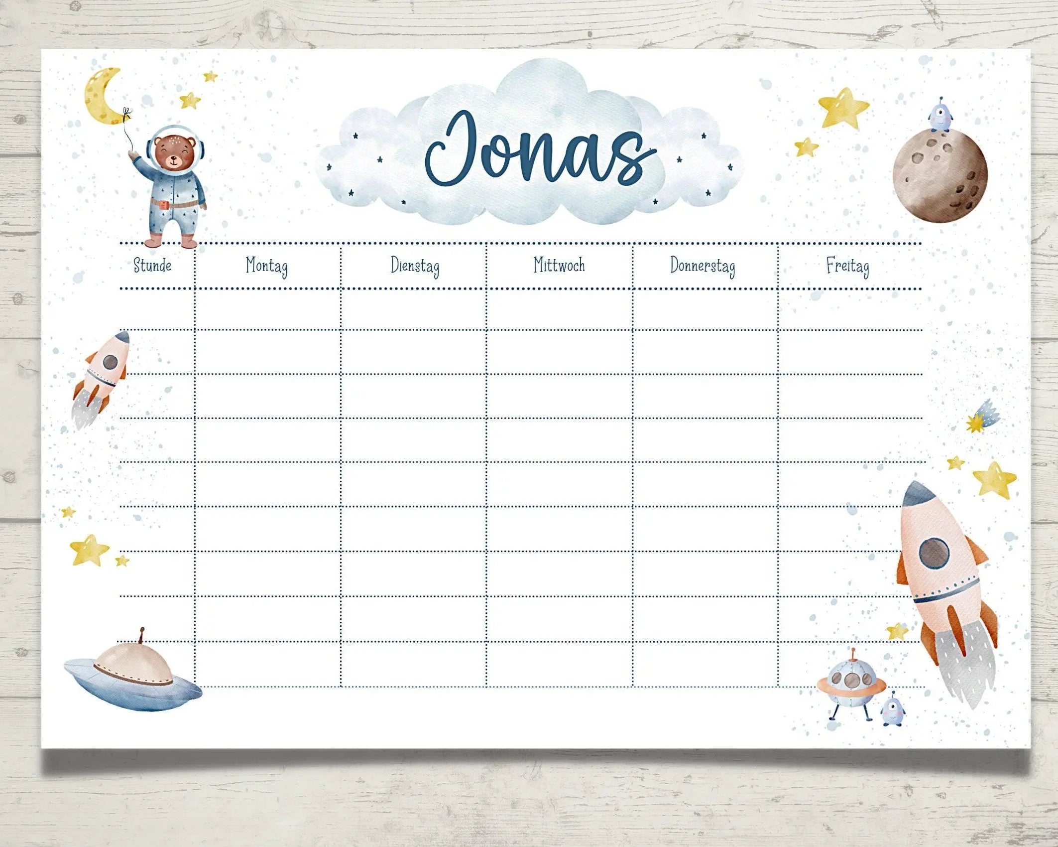Stundenplan | personalisiert | Weltall | Astronauten - Roo's Gift Shop