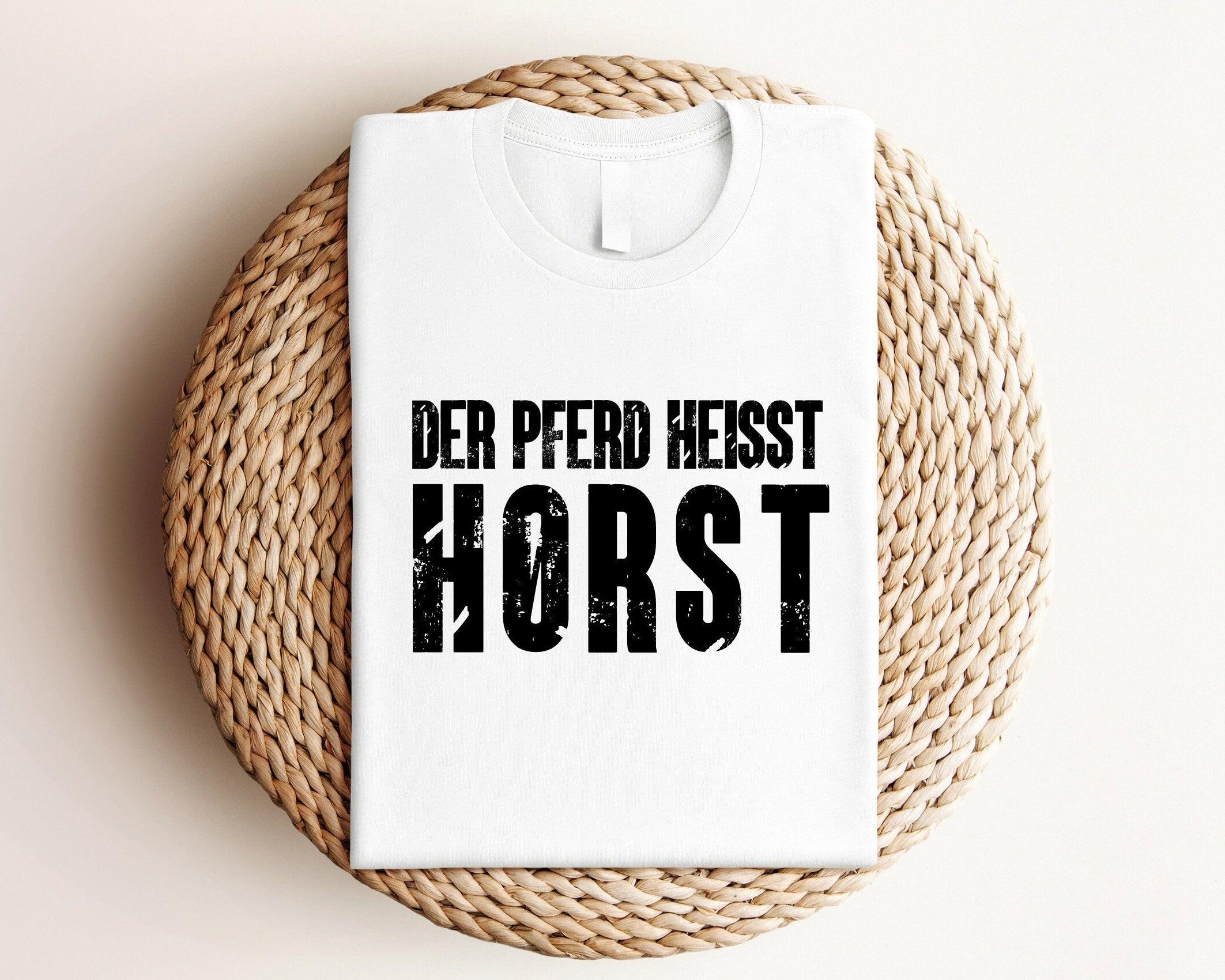 T-Shirt Herren | Der Pferd heißt Horst | in schwarz oder weiß - Roo's Gift Shop