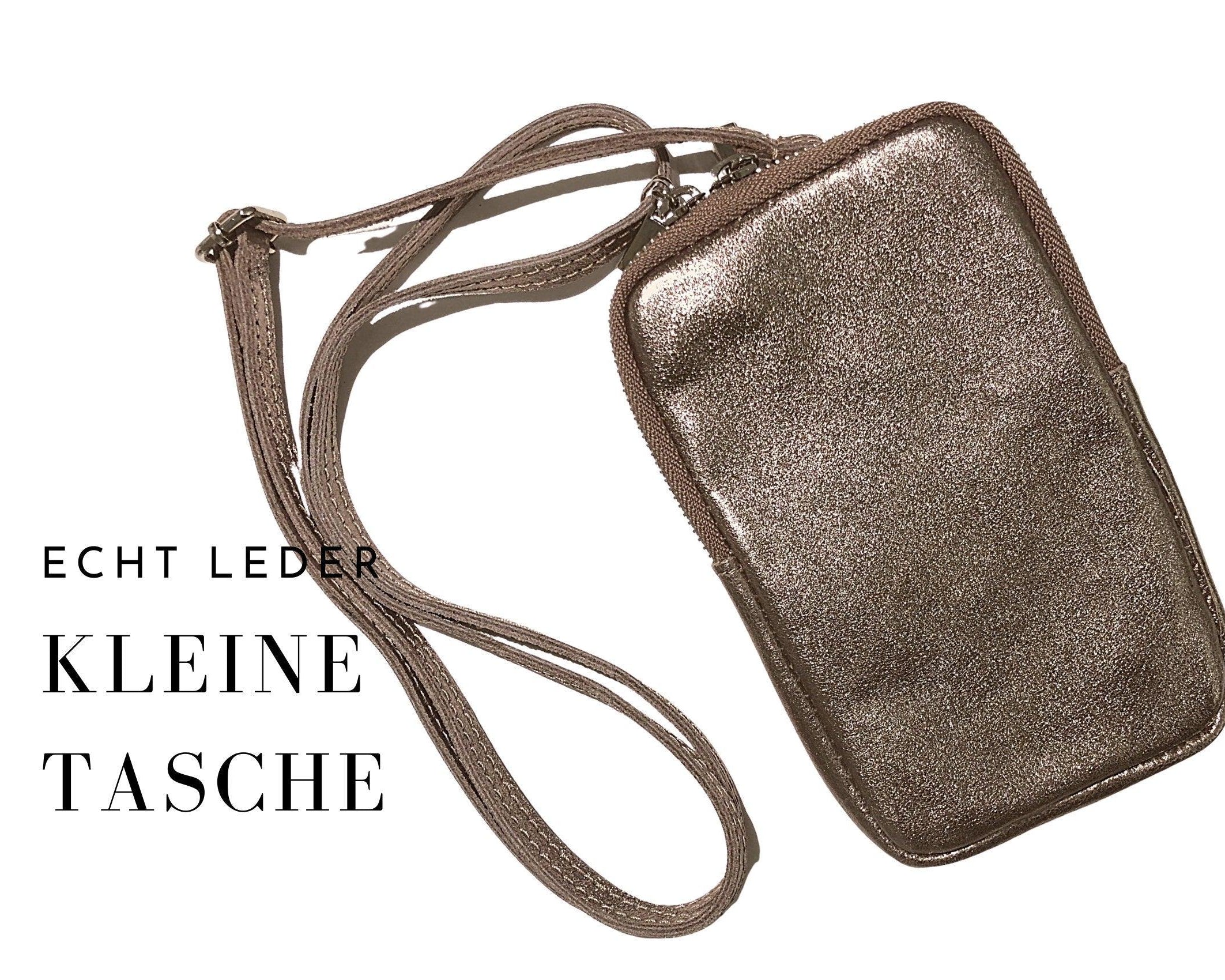 Tasche Handy Echt Leder | Handytasche | roségold - Roo's Gift Shop
