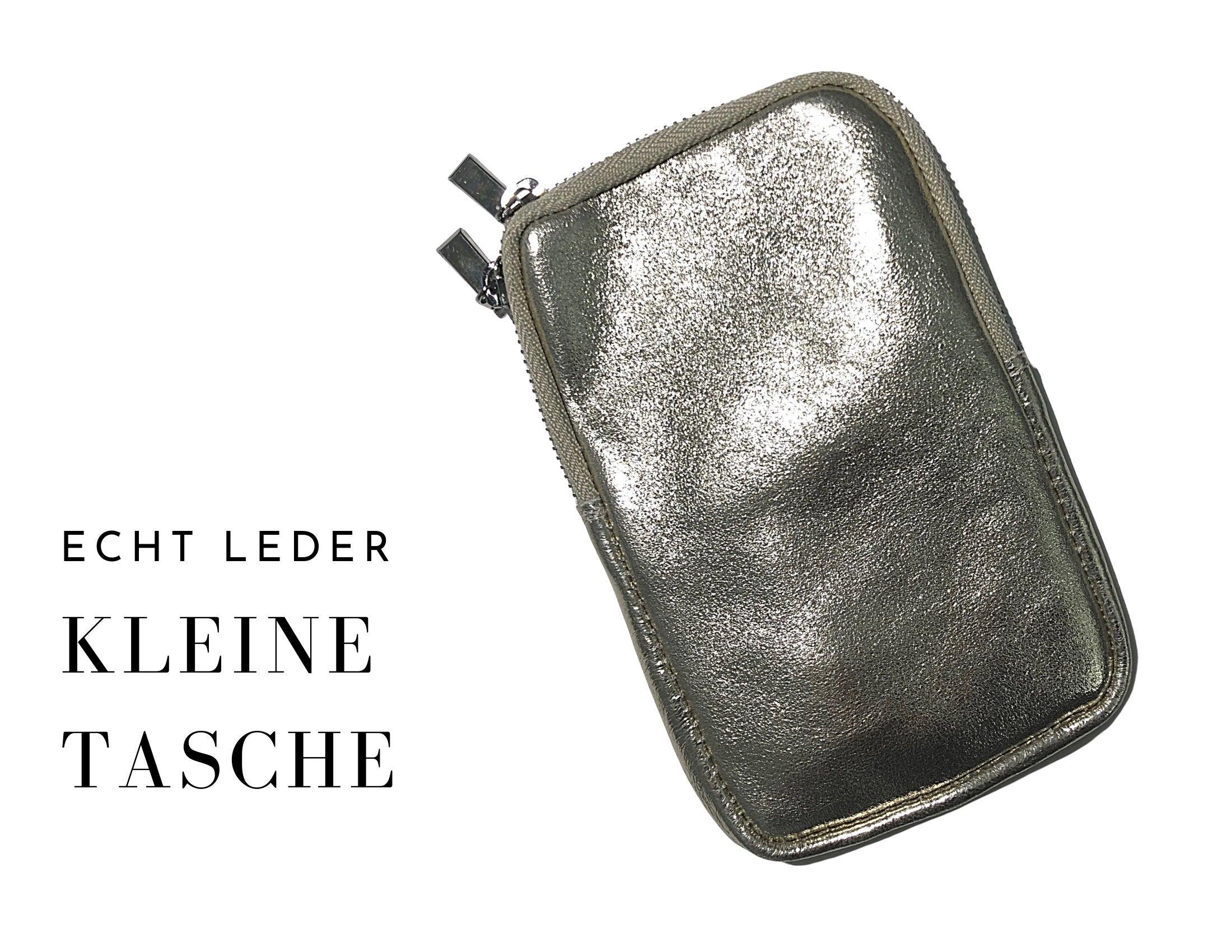 Tasche Handy | Echt Leder | Handytasche | gold - Roo's Gift Shop