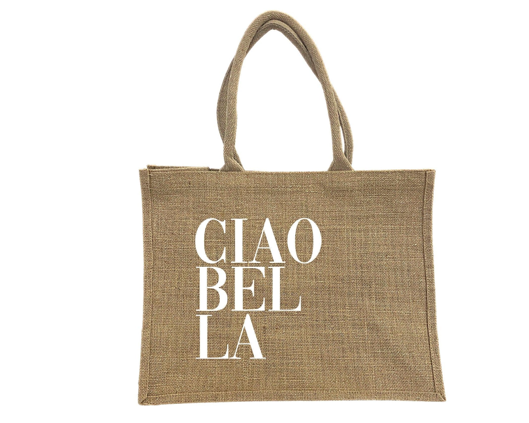 Tasche Jute | CIAO BELLA | gold schimmernder Shopper - Roo's Gift Shop