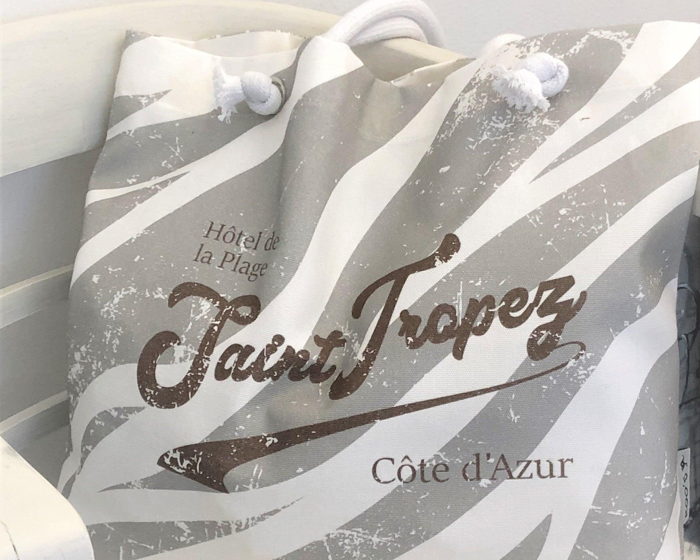 Tasche | Canvas "Saint Tropez Zebra" | Shopper Beach Bag - Roo's Gift Shop