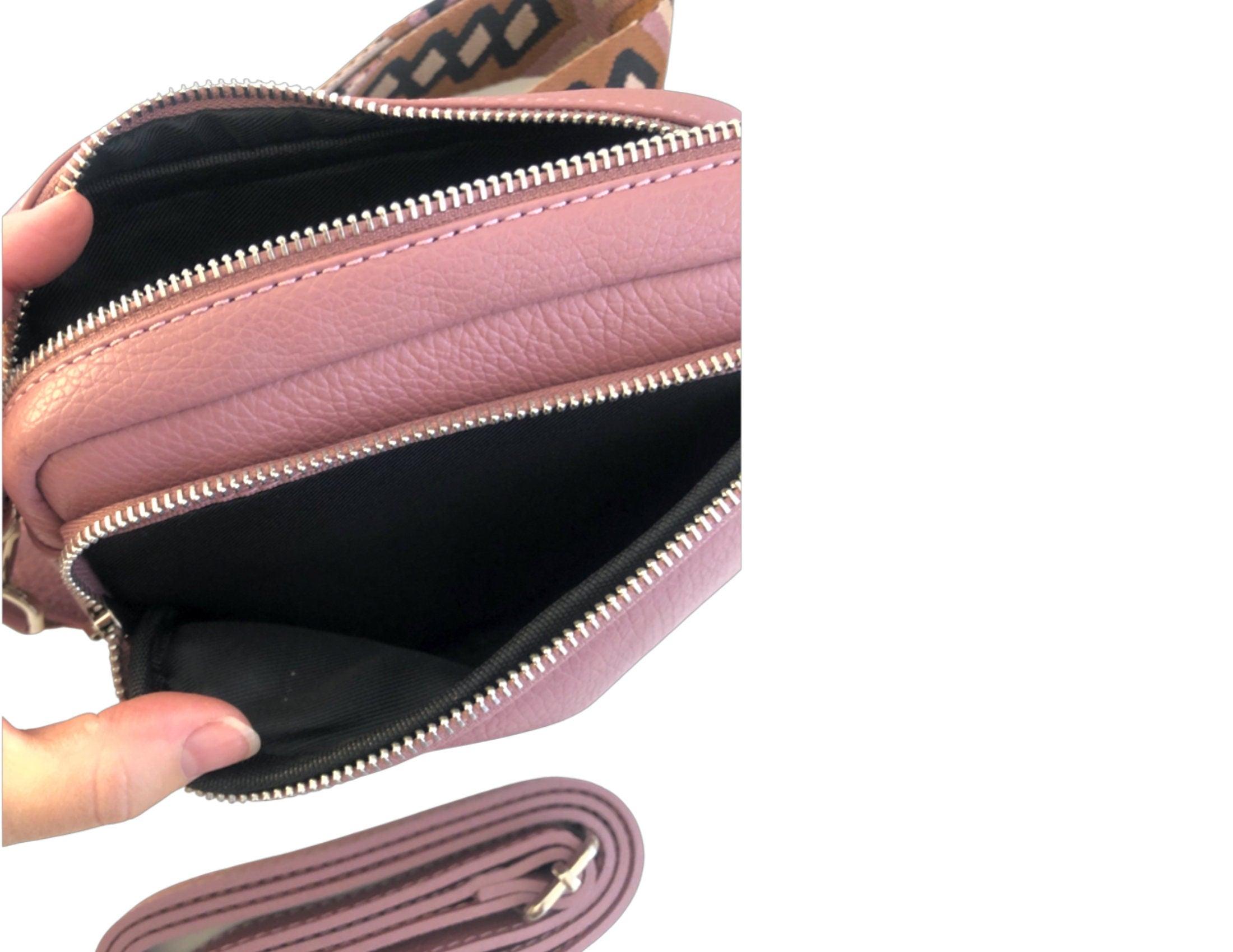 Tasche | Cross Body Bag | Echt Leder | rosa - Roo's Gift Shop