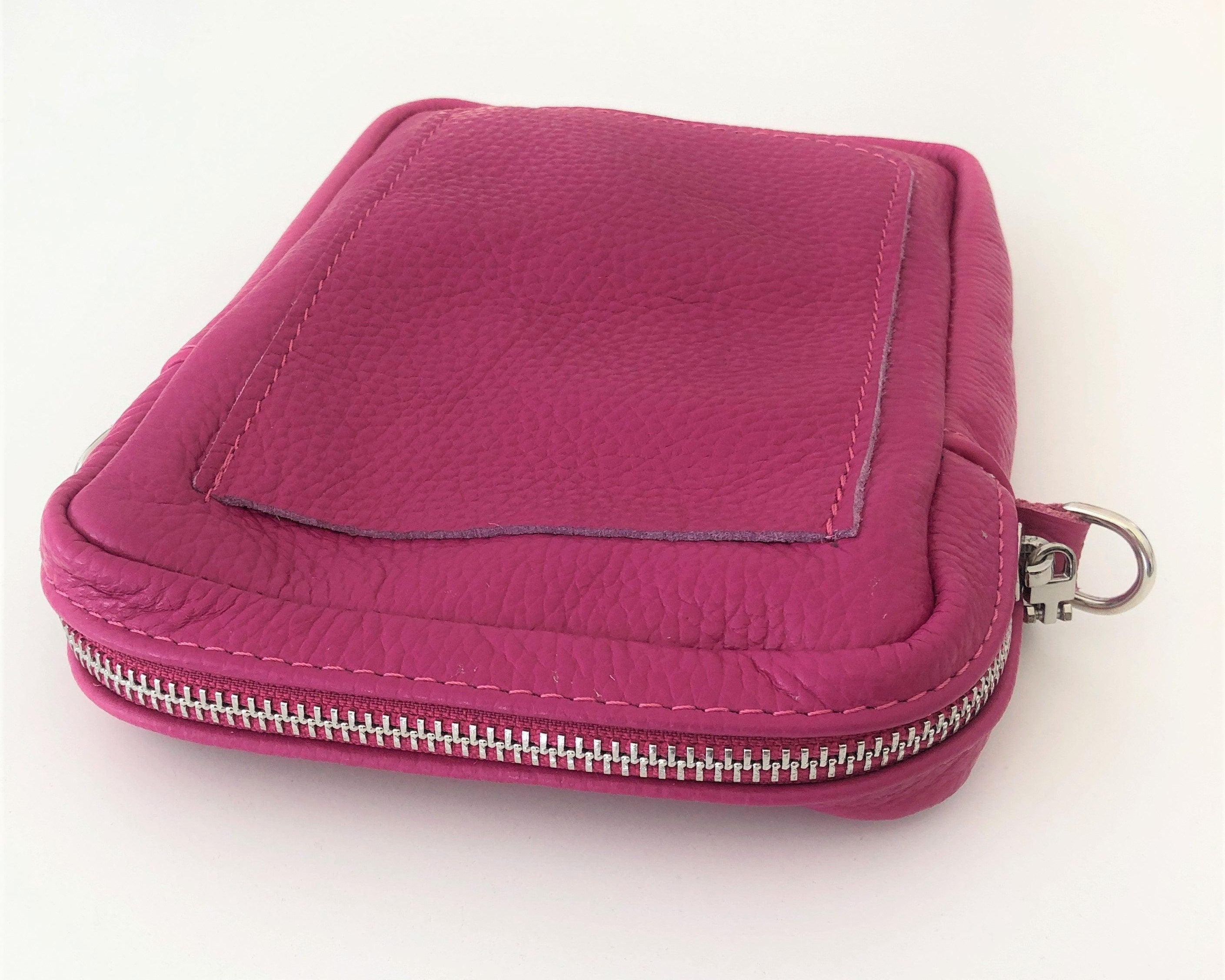 Tasche | Leder pink | Handytasche echtes Leder rosa - Roo's Gift Shop