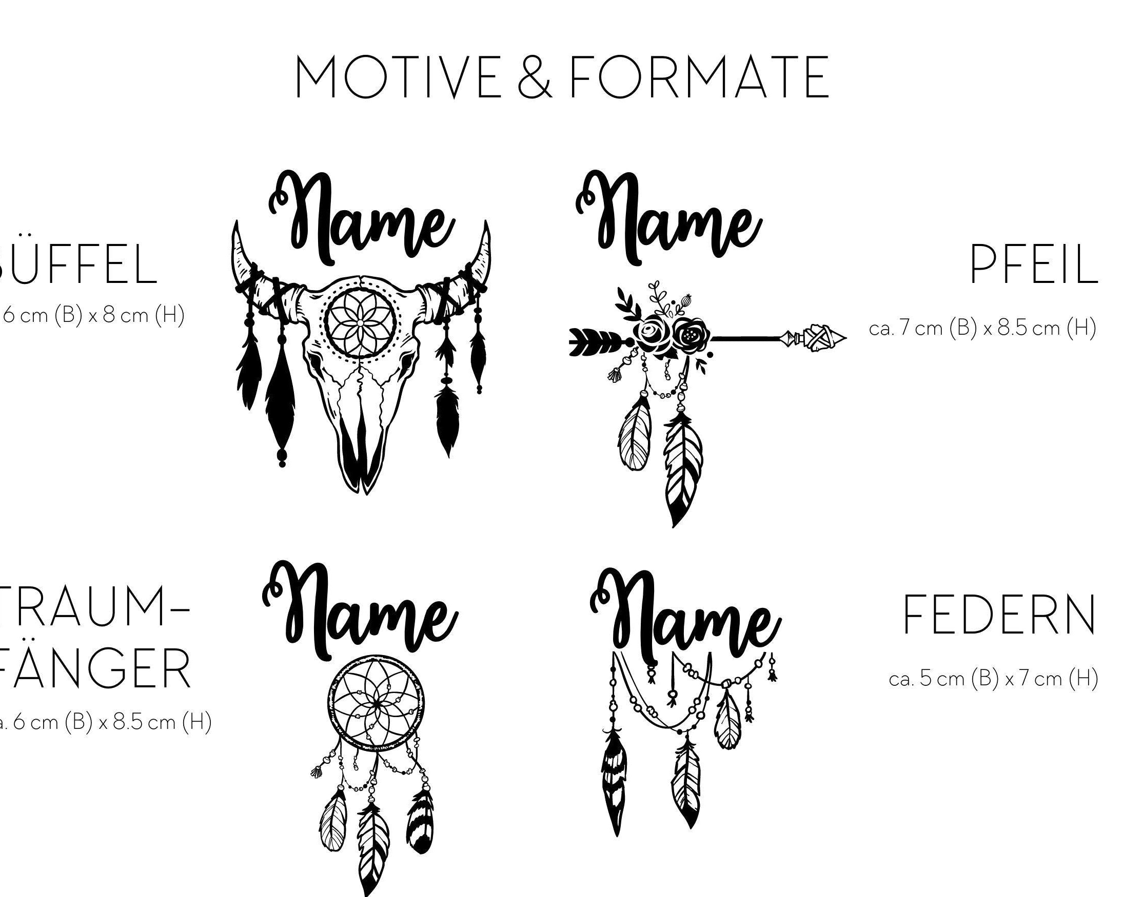 Tattoo | Boho | personalisiert | temporär | 3er Set - Roo's Gift Shop