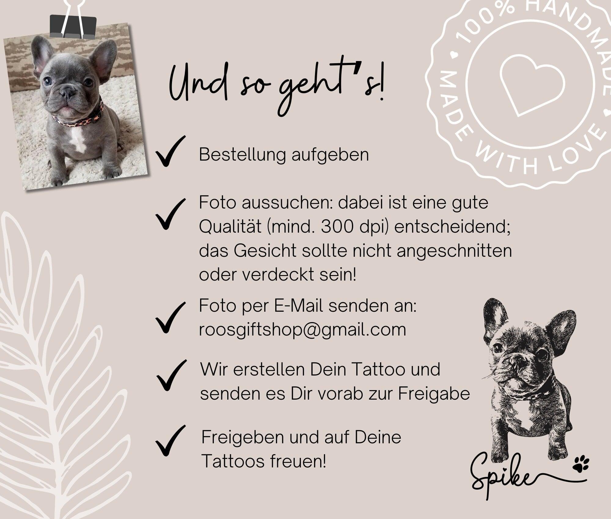Tattoo | Hund | temporäres Tattoo mit Namen | 3er Set - Roo's Gift Shop
