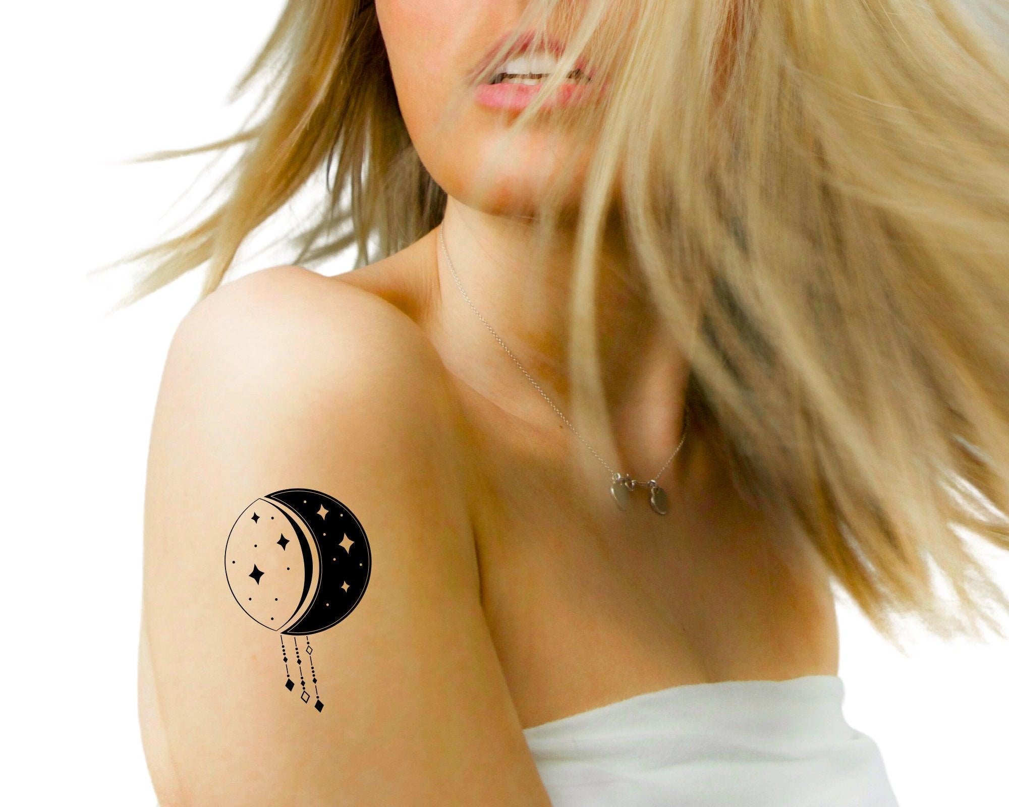 Tattoo | temporär | Set Wal, Mond, Katze - Roo's Gift Shop