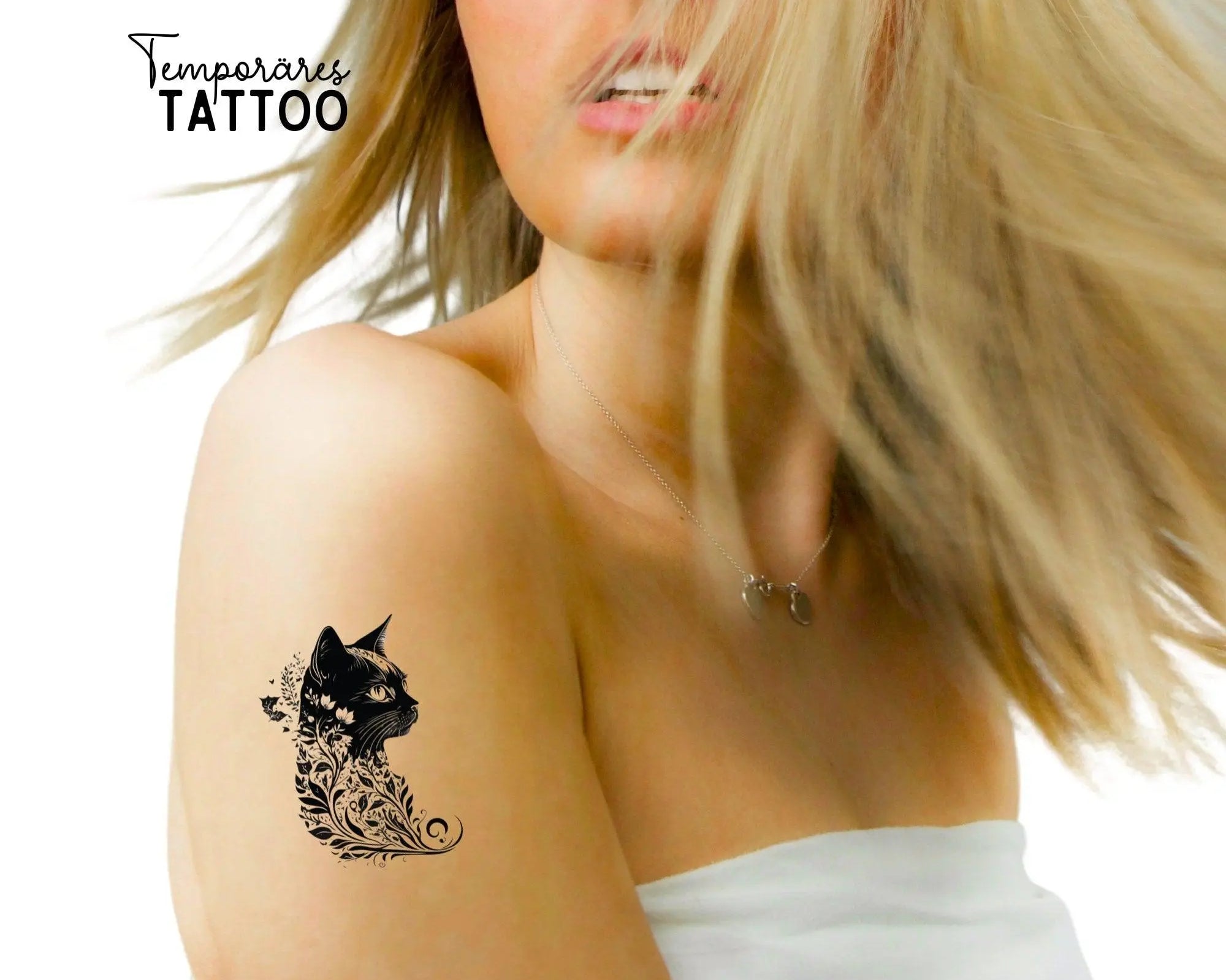Tattoo | temporär | Set Wal, Mond, Katze - Roo's Gift Shop