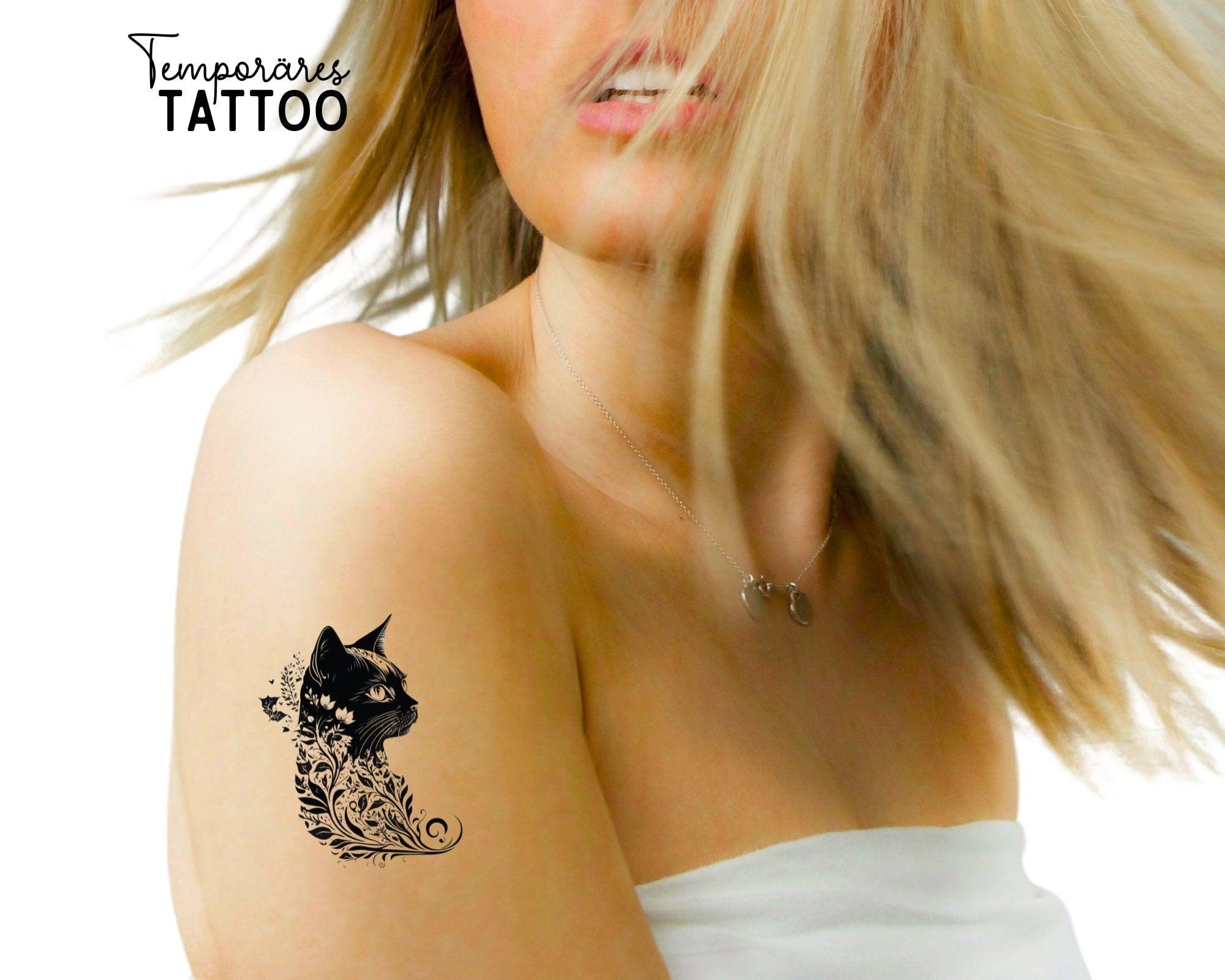Tattoo | temporär | Set Wal, Mond, Katze - Roo's Gift Shop