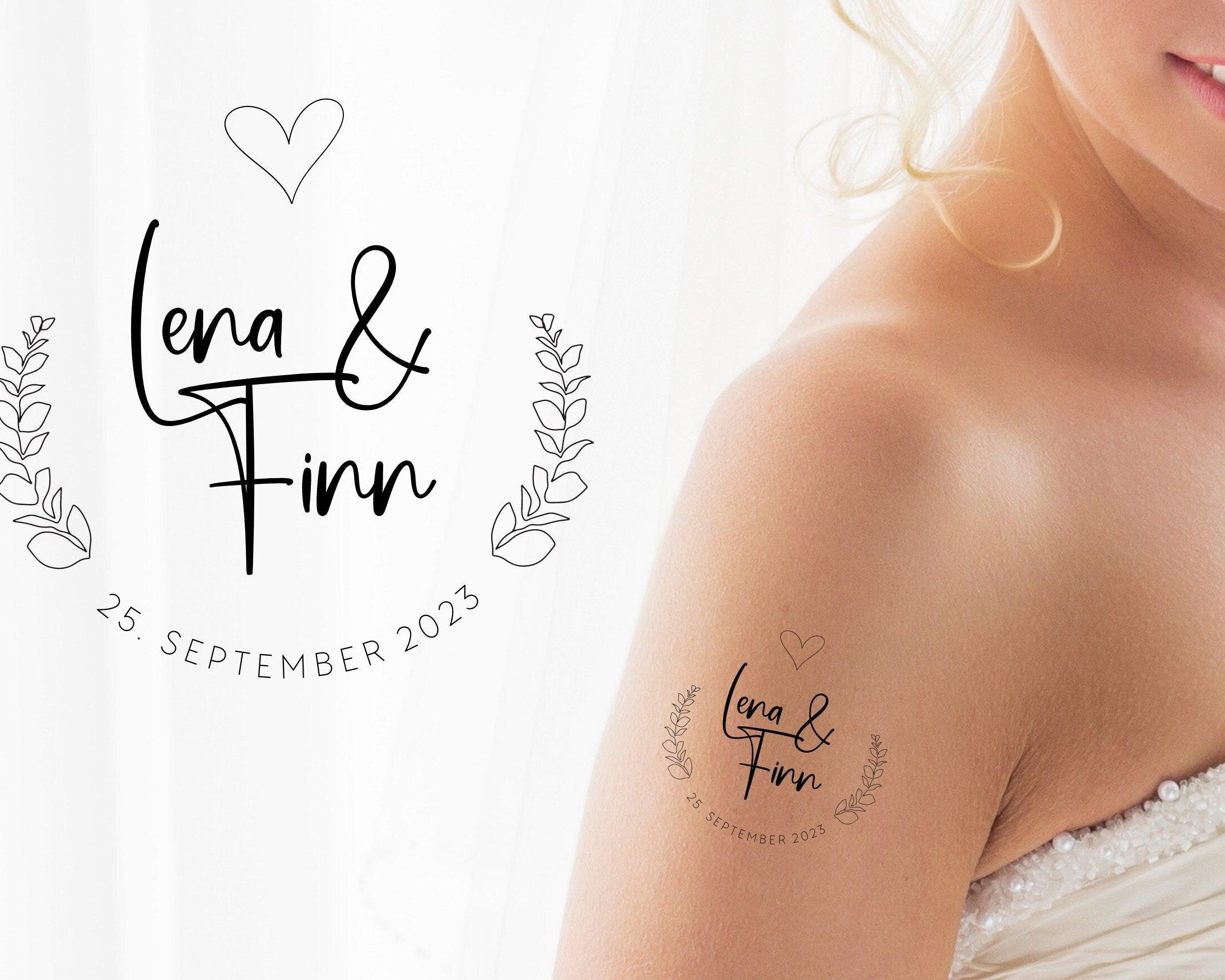 Tattoo | temporäres Hochzeits-Tattoo | JGA | personalisiert - Roo's Gift Shop