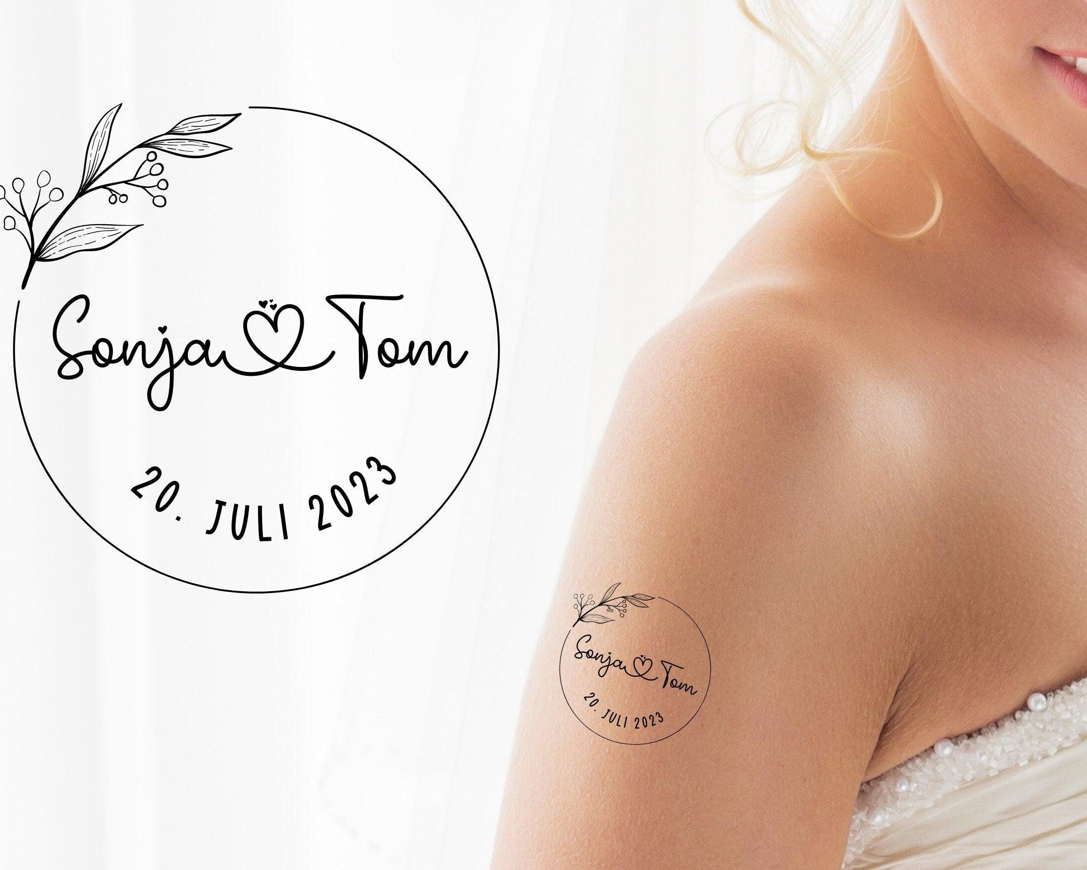 Tattoo | temporäres Hochzeits-Tattoo | JGA | personalisiert - Roo's Gift Shop