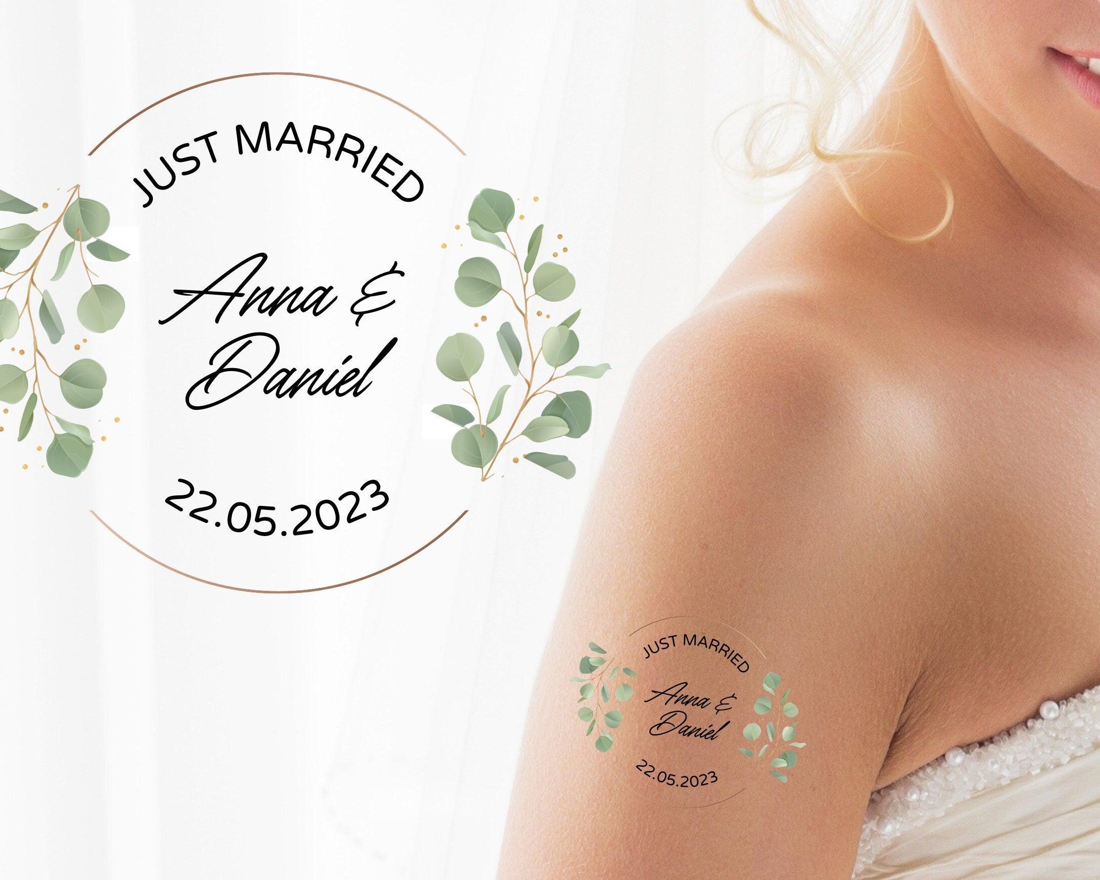Tattoo | temporäres Hochzeits-Tattoo | JGA | personalisiert - Roo's Gift Shop