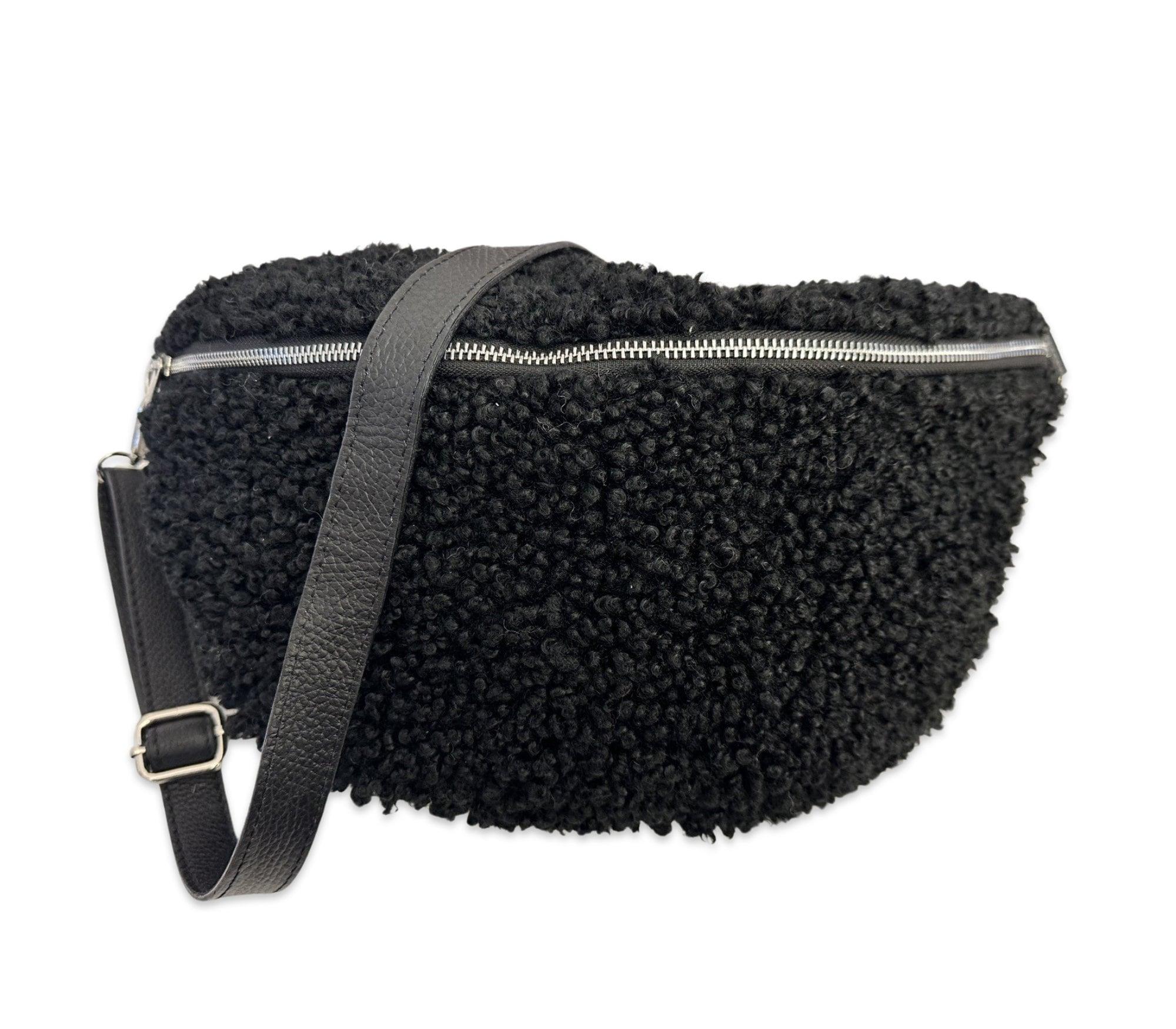 Teddytasche als große Bauchtasche | Cross Body | schwarz oder beige - Roo's Gift Shop