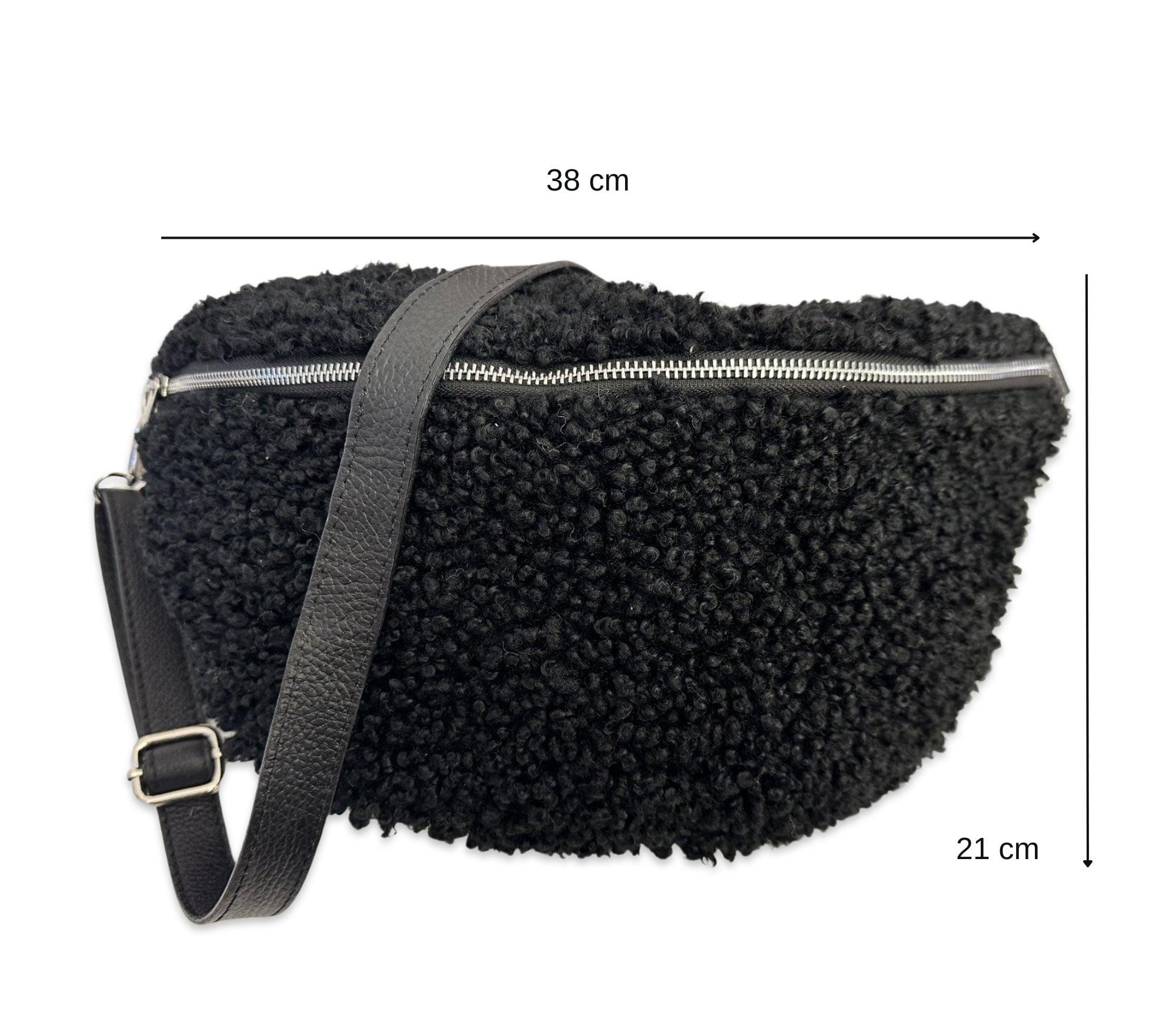 Teddytasche als große Bauchtasche | Cross Body | schwarz oder beige - Roo's Gift Shop