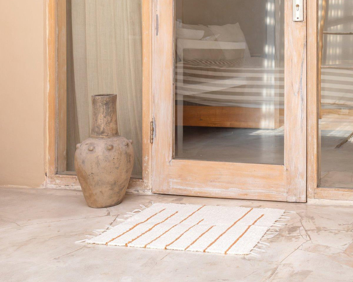 Teppich aus weißer Baumwolle GIANYAR - Roo's Gift Shop