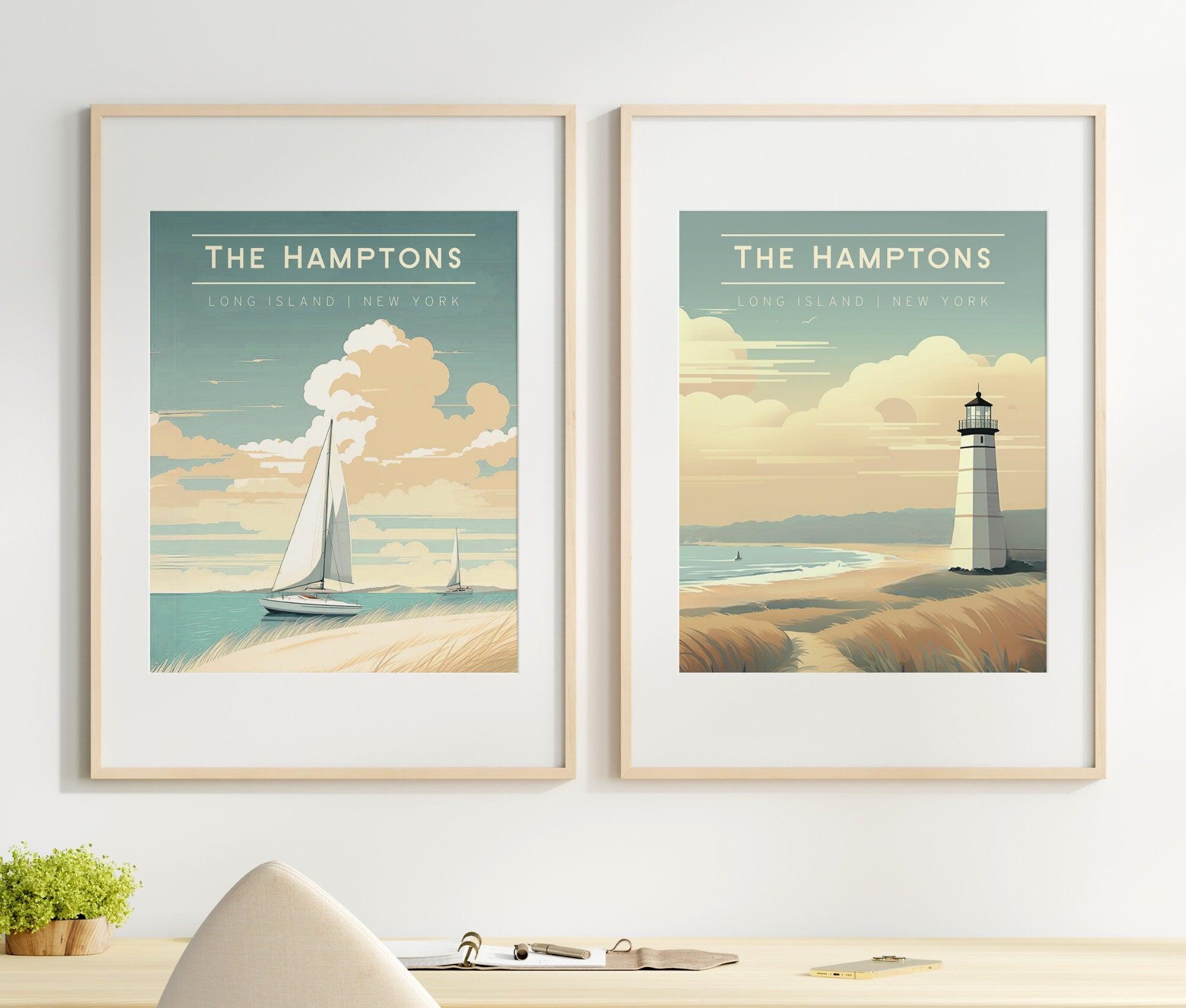 The Hamptons | Poster Serie Retro Travel Poster | Digitaler Download | Set mit 2 Motiven - Roo's Gift Shop