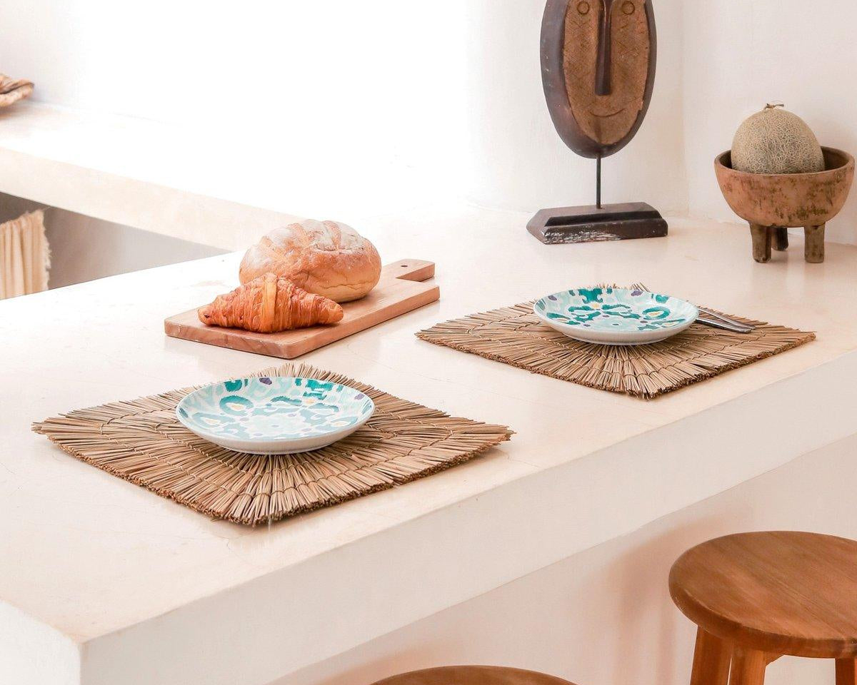 Tisch-Set VARNA | quadratisch | Seegras | Set 2, 4 oder 6) - Roo's Gift Shop