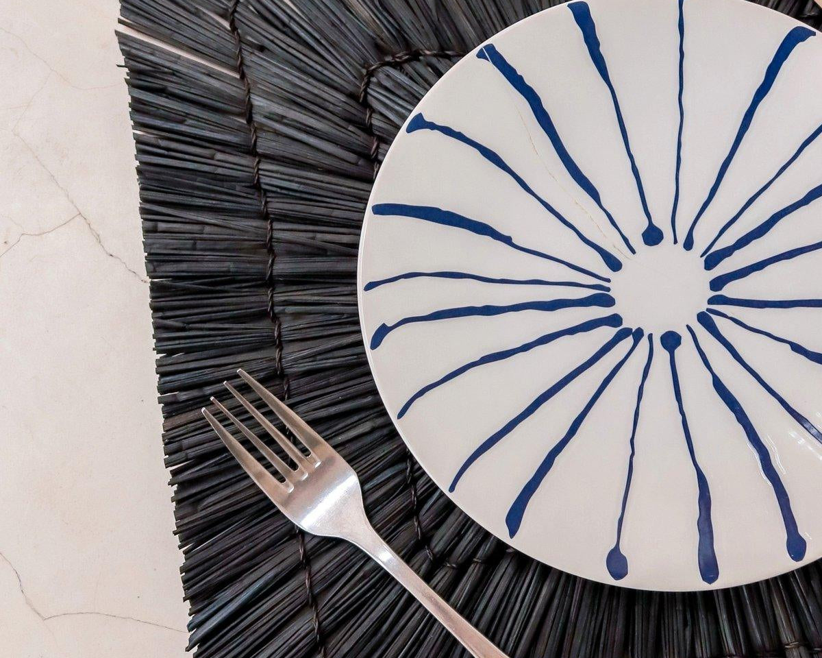 Tischsets aus Seegras VARNA | schwarzes rechteckiges Set (2, 4 oder 6 St.) - Roo's Gift Shop