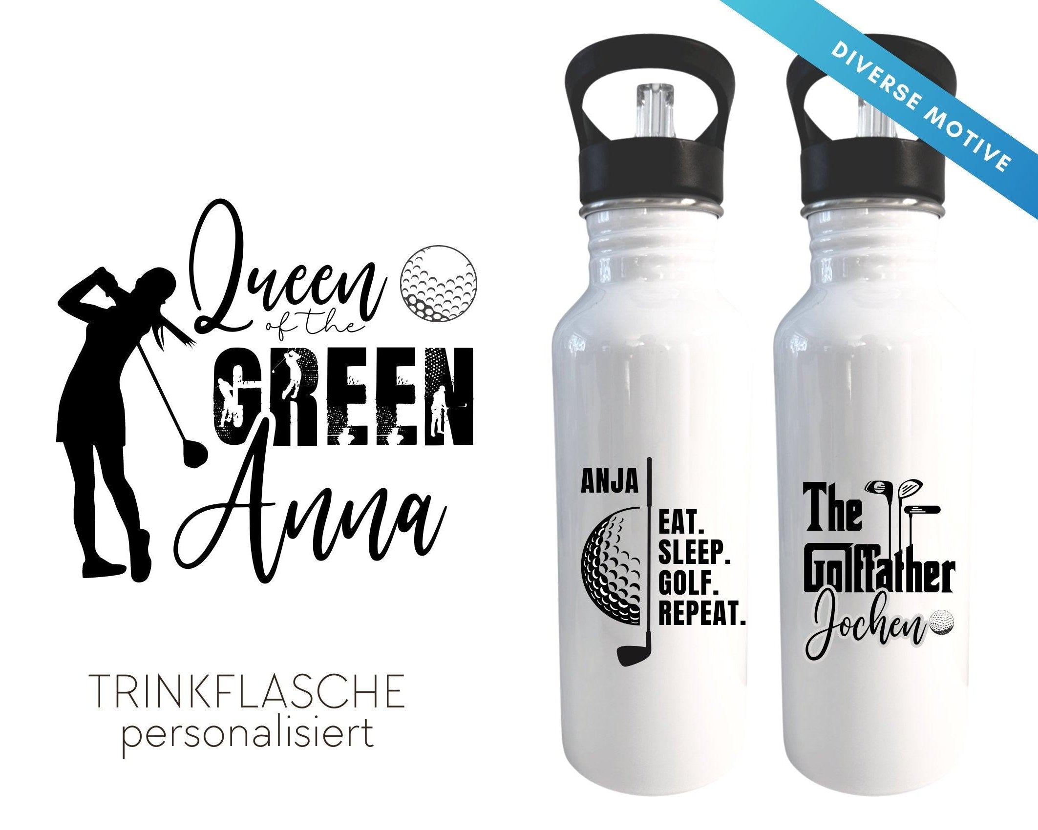 Trinkflasche | Personalisierte Flasche für Golfspieler - Roo's Gift Shop